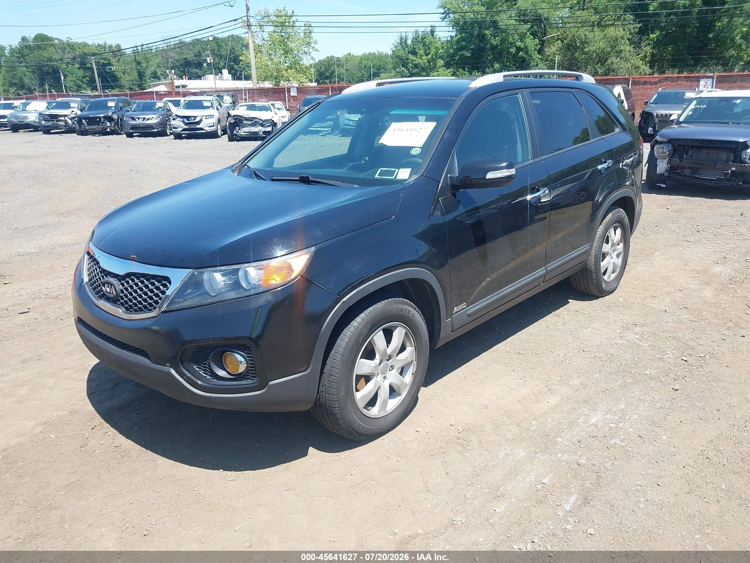 2013 Kia Sorento Lx V6 Black vin: 5XYKTDA23DG327600