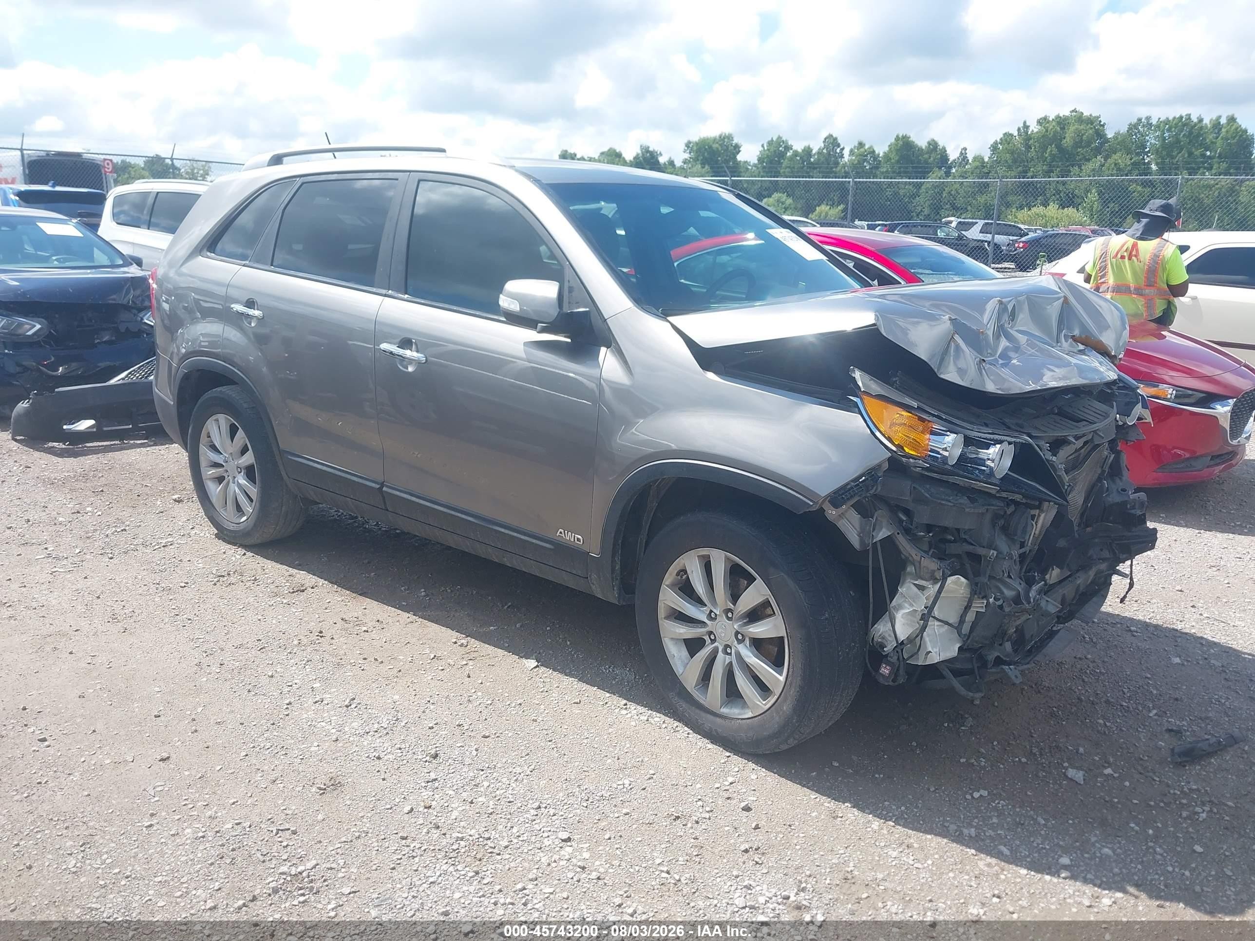 2011 Kia Sorento Lx V6 Gray vin: 5XYKTDA25BG142364