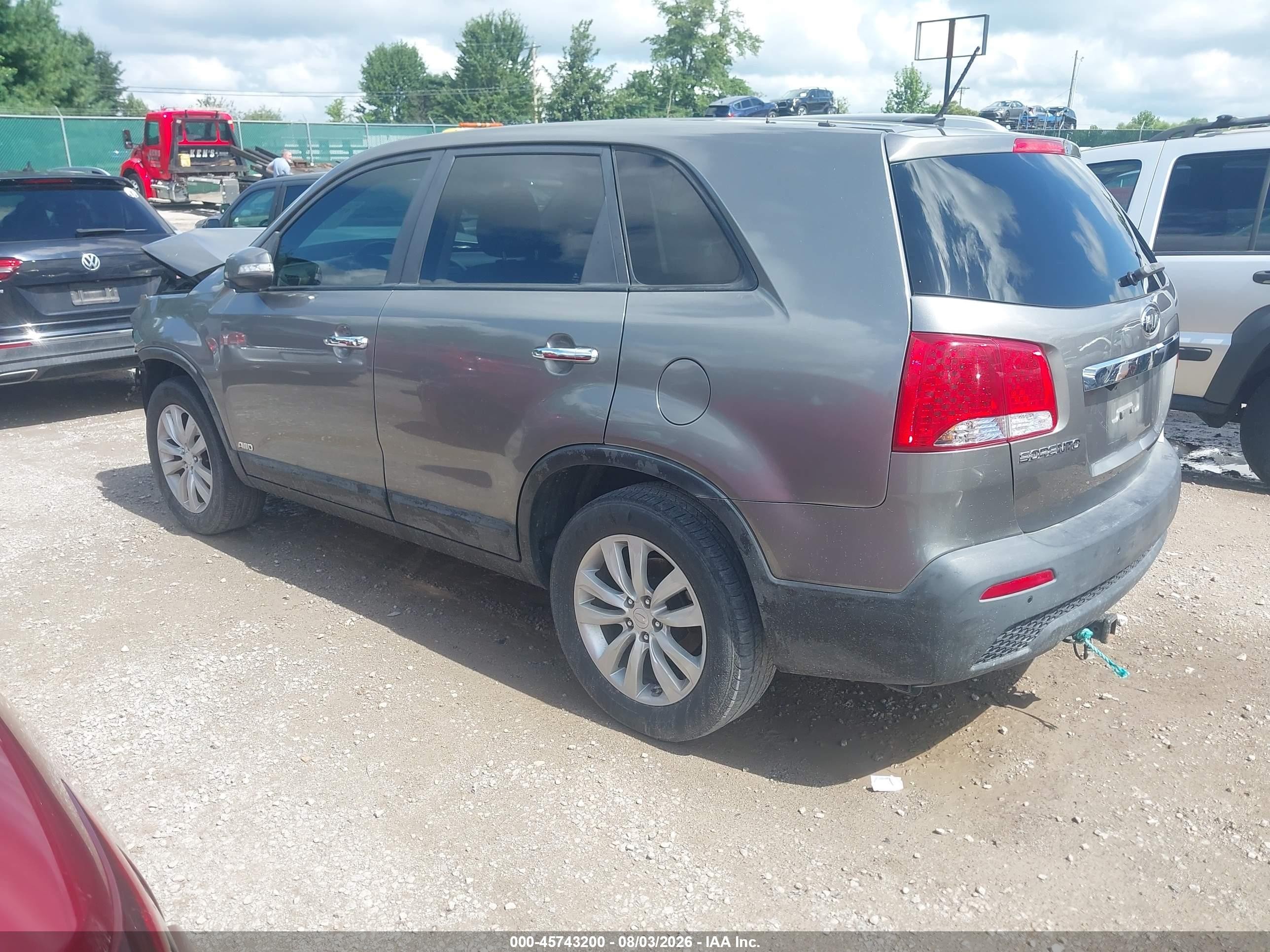 2011 Kia Sorento Lx V6 Gray vin: 5XYKTDA25BG142364