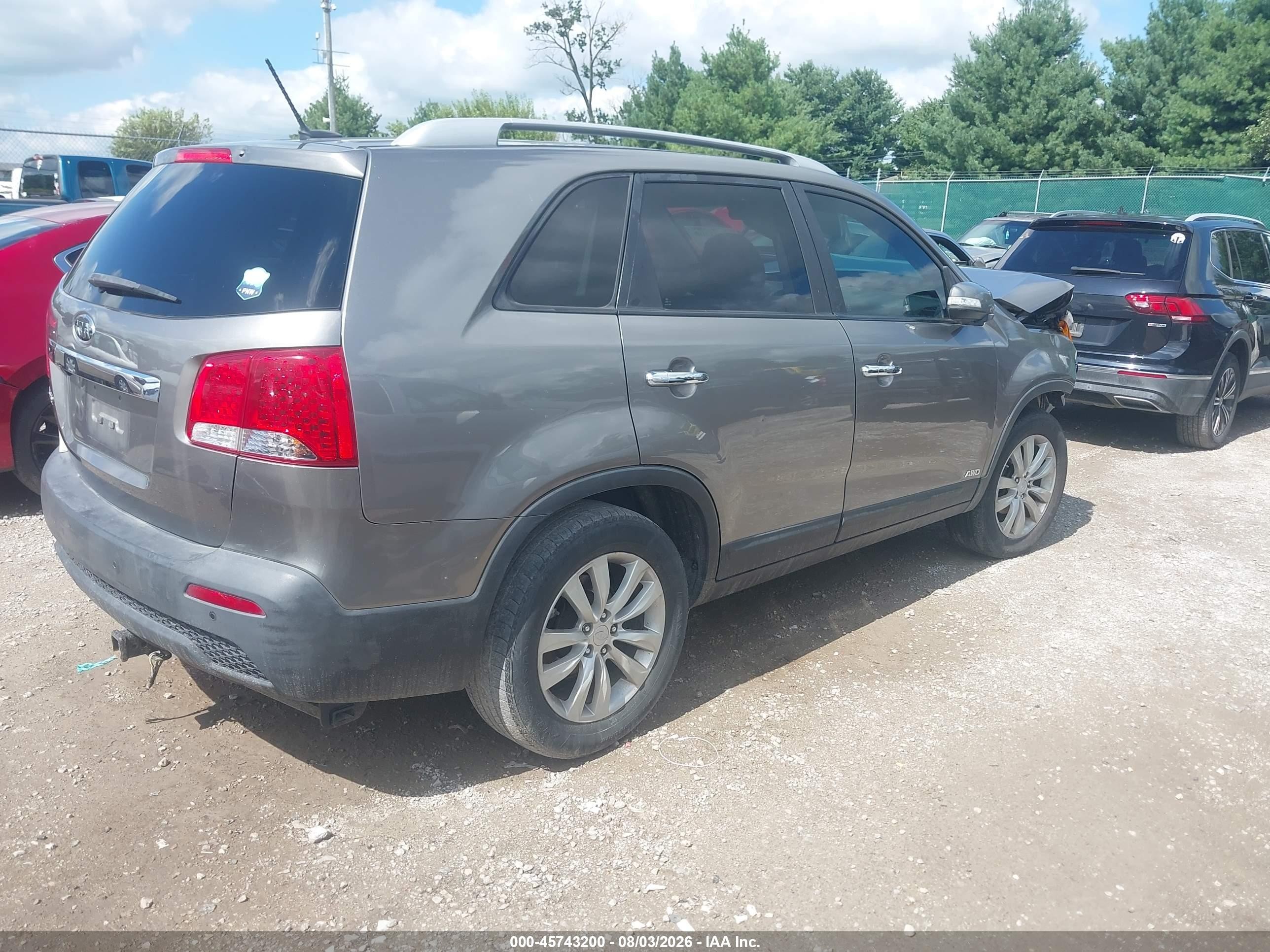 2011 Kia Sorento Lx V6 Gray vin: 5XYKTDA25BG142364