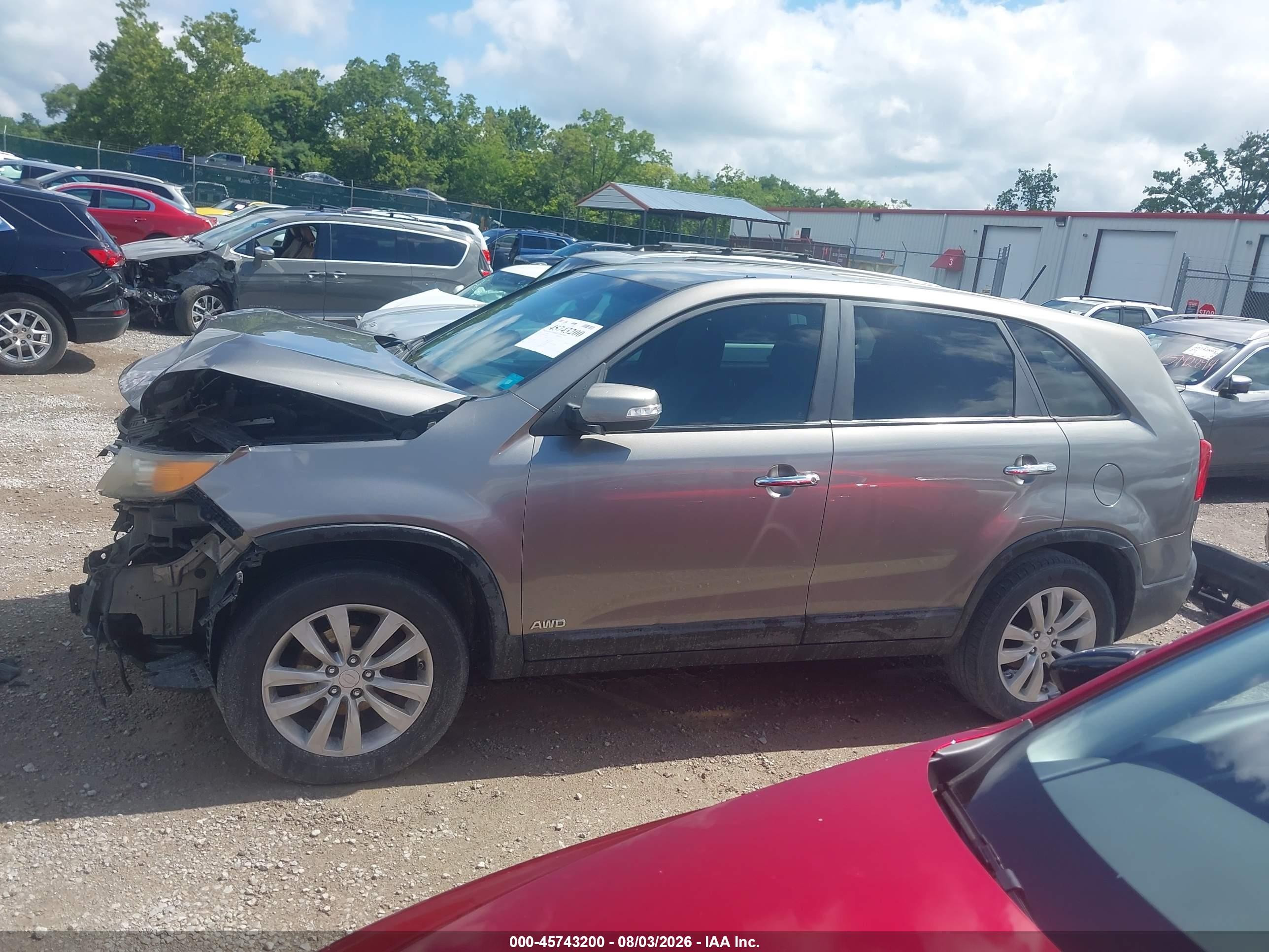 2011 Kia Sorento Lx V6 Gray vin: 5XYKTDA25BG142364