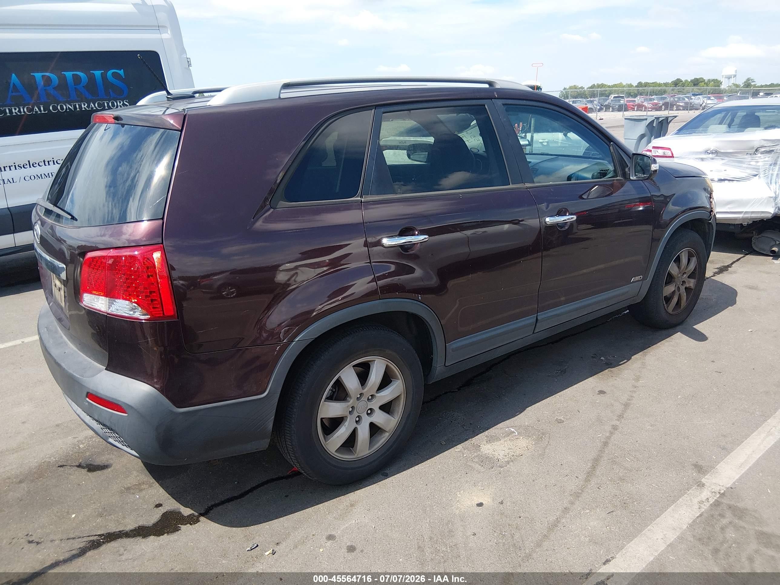 2012 Kia Sorento Lx V6 Purple vin: 5XYKTDA25CG226797