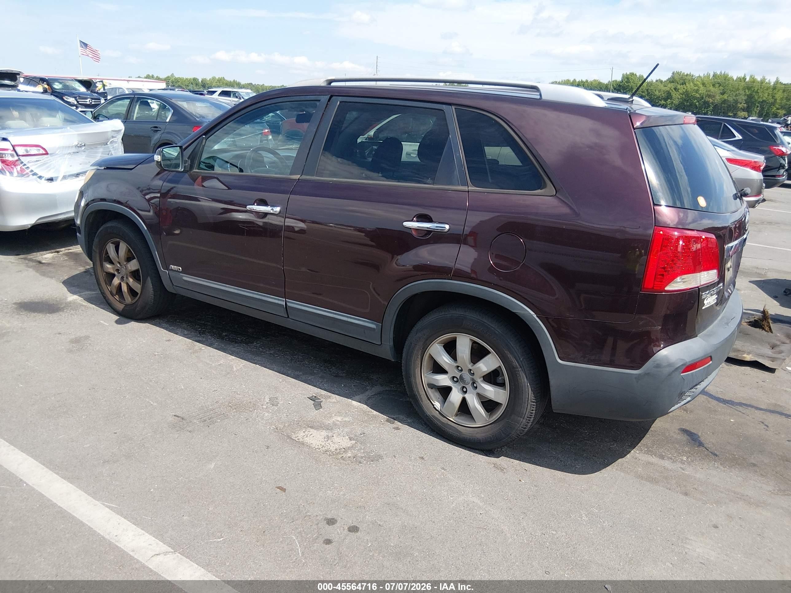 2012 Kia Sorento Lx V6 Purple vin: 5XYKTDA25CG226797