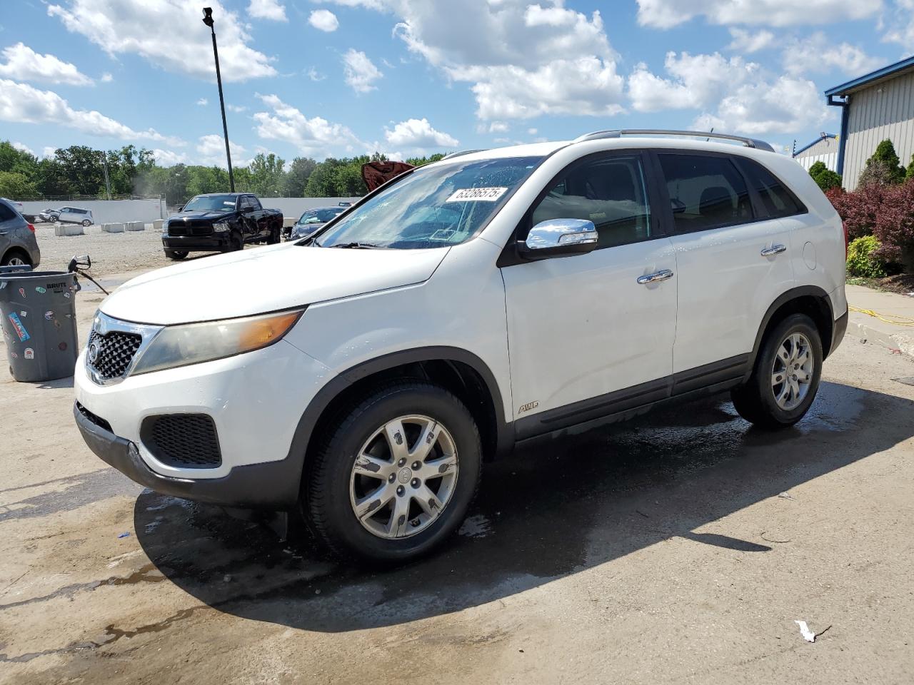 2013 Kia Sorento Lx White vin: 5XYKTDA25DG365183