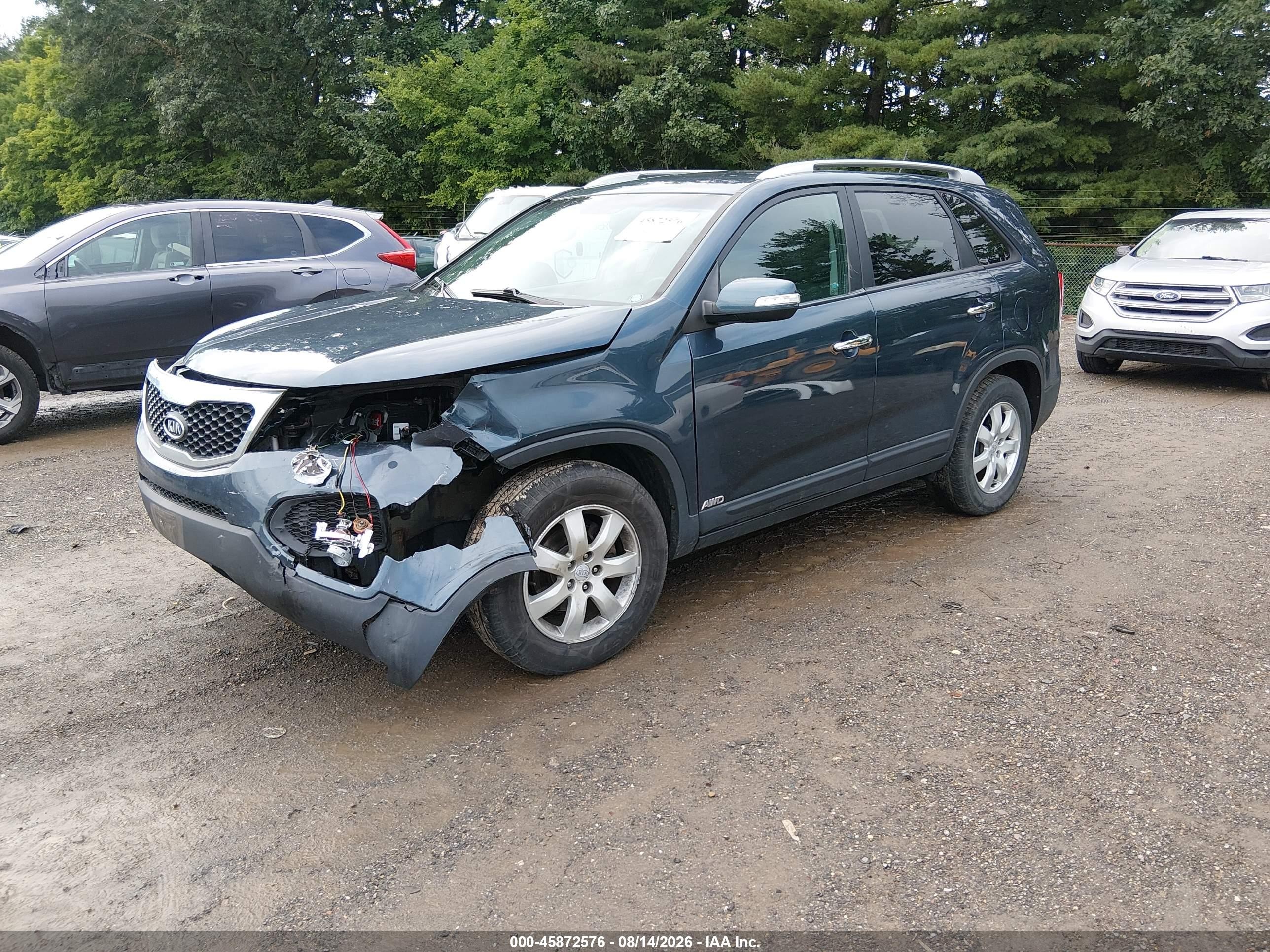 2012 Kia Sorento Lx V6 Blue vin: 5XYKTDA26CG191350