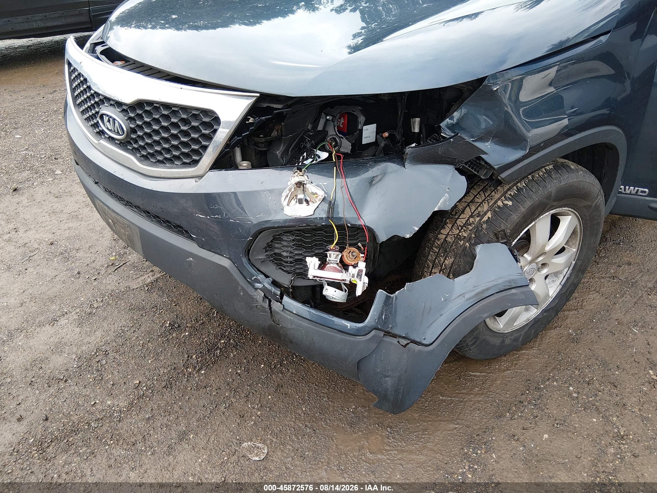 2012 Kia Sorento Lx V6 Blue vin: 5XYKTDA26CG191350