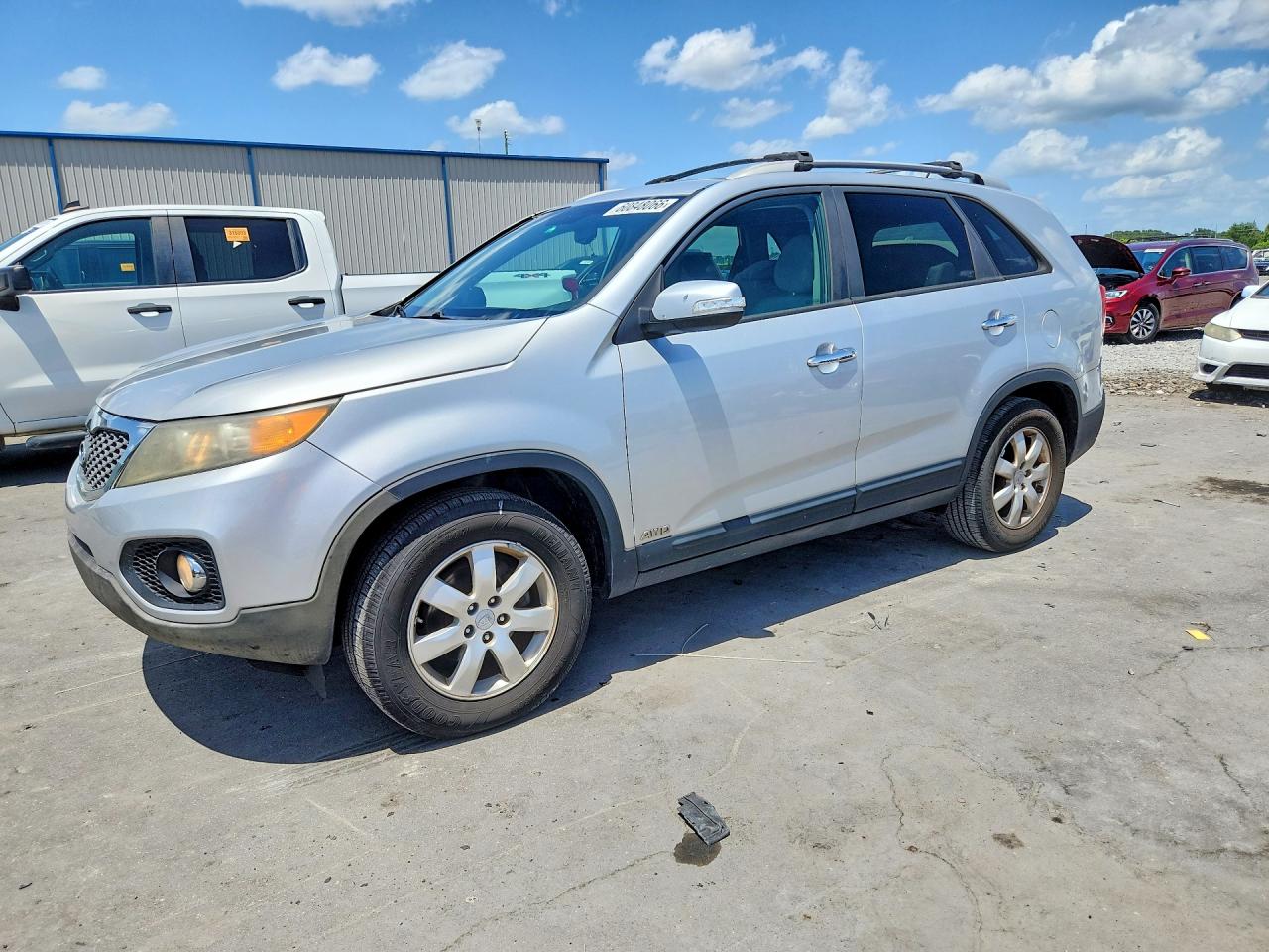 2012 Kia Sorento Lx Silver vin: 5XYKTDA26CG198587
