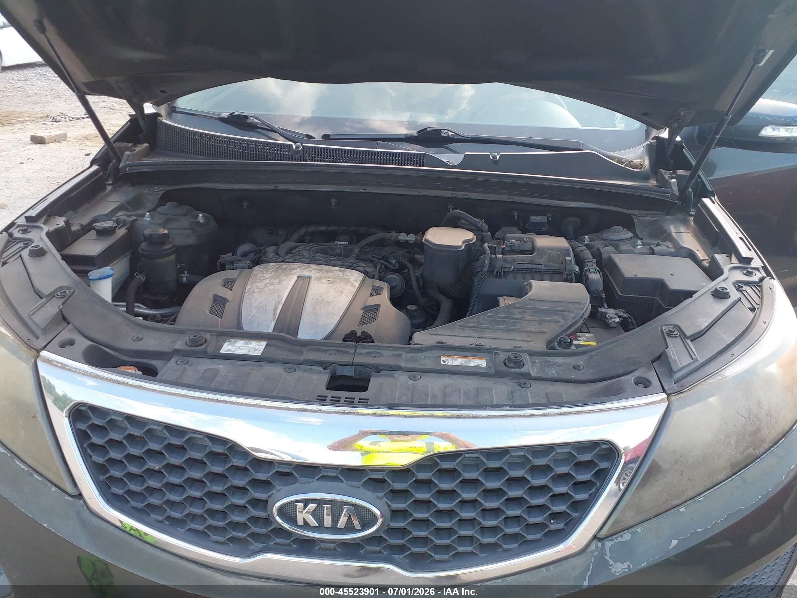 2012 Kia Sorento Lx V6 Gray vin: 5XYKTDA26CG224640