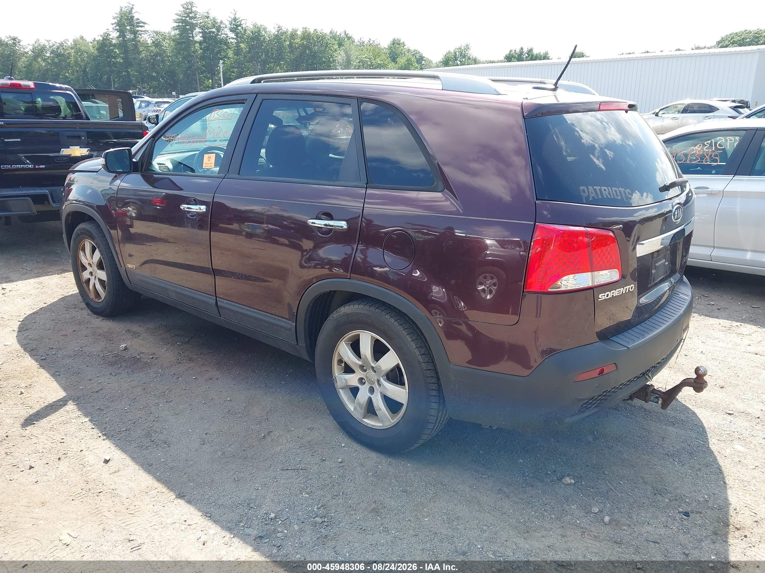 2012 Kia Sorento Lx V6 Бордовый vin: 5XYKTDA26CG270288