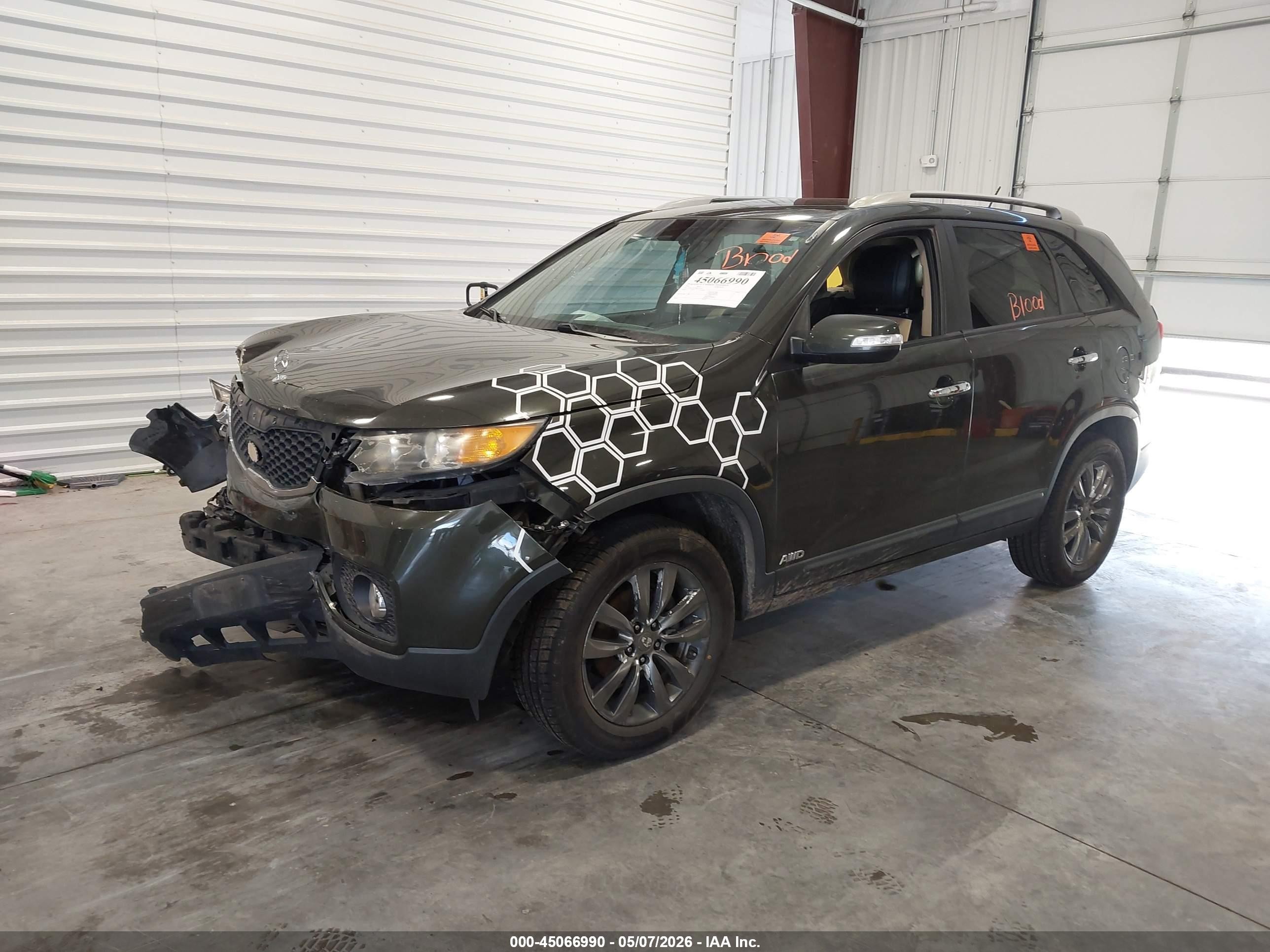 2011 Kia Sorento Lx V6 Green vin: 5XYKTDA27BG157125