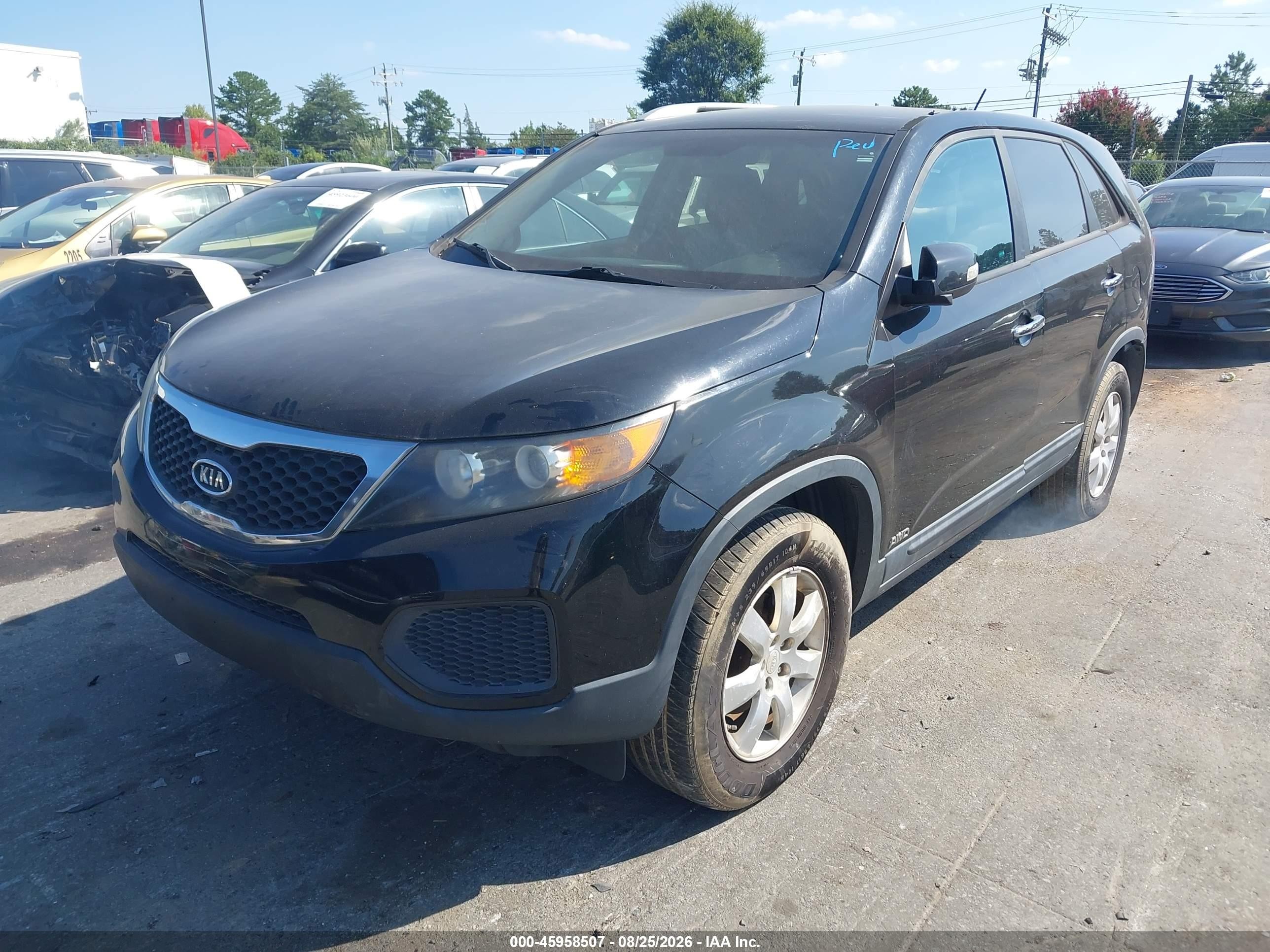 2011 Kia Sorento Lx V6 Черный vin: 5XYKTDA27BG164088