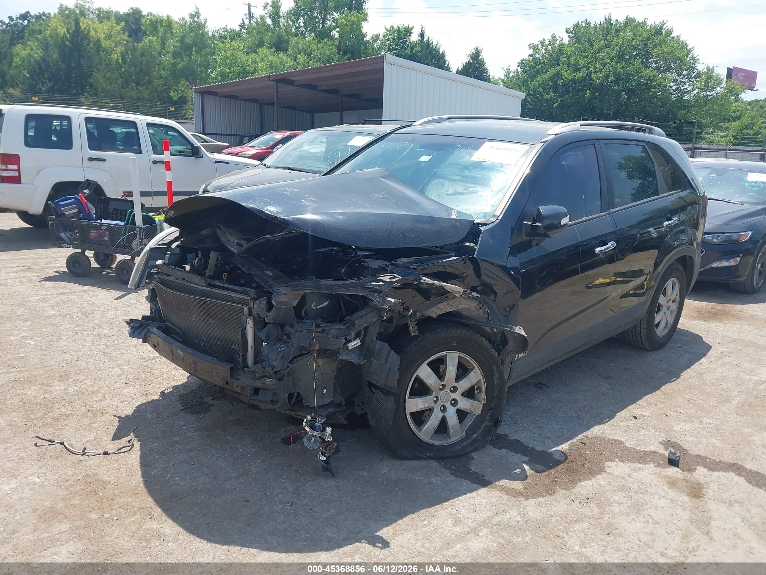 2012 Kia Sorento Lx V6 Black vin: 5XYKTDA27CG234996