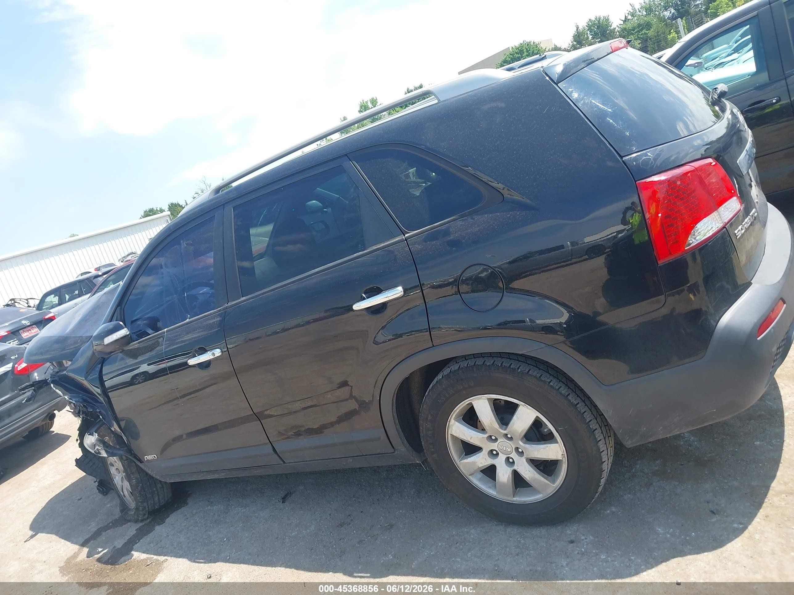 2012 Kia Sorento Lx V6 Black vin: 5XYKTDA27CG234996
