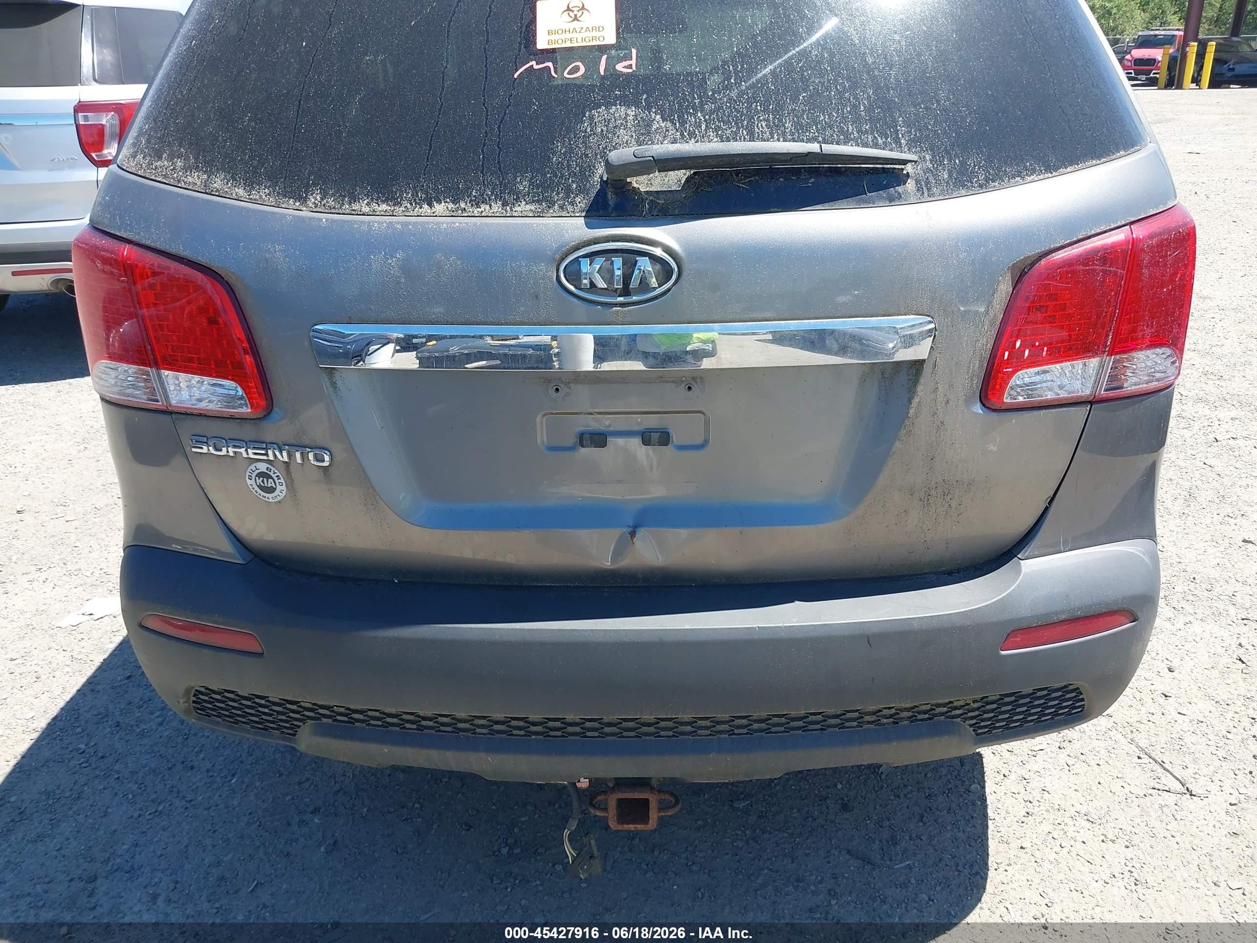 2013 Kia Sorento Lx V6 Gray vin: 5XYKTDA27DG319094