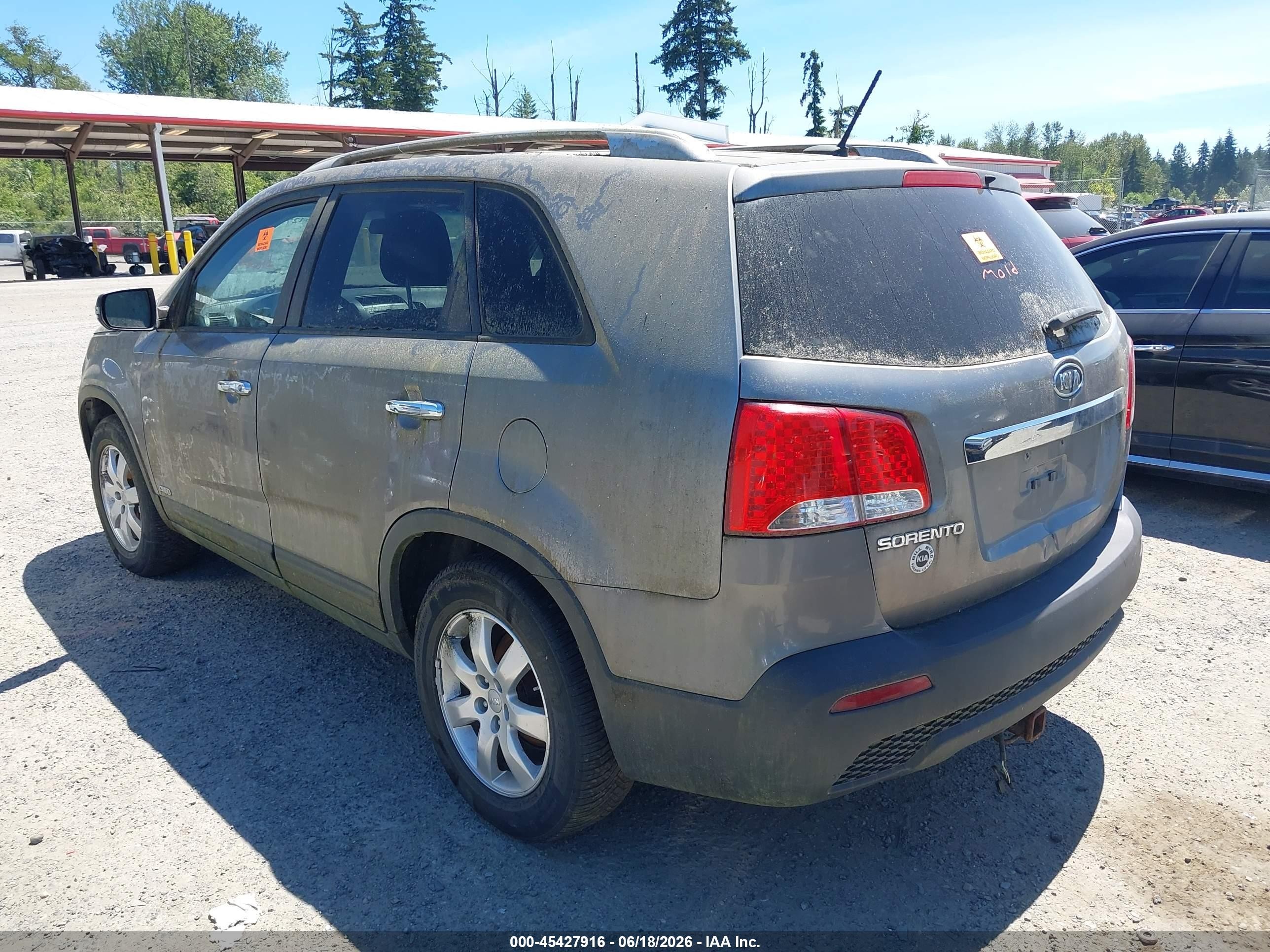 2013 Kia Sorento Lx V6 Gray vin: 5XYKTDA27DG319094