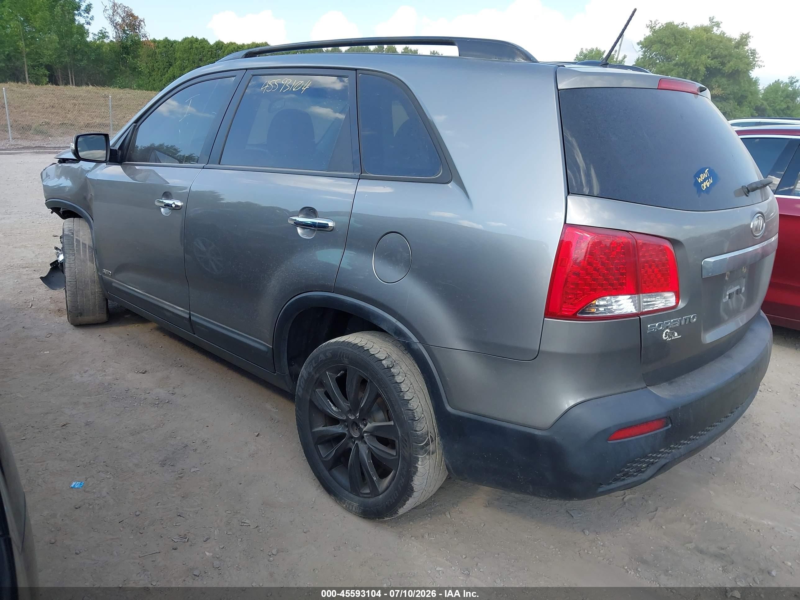 2011 Kia Sorento Lx V6 Gray vin: 5XYKTDA28BG107205