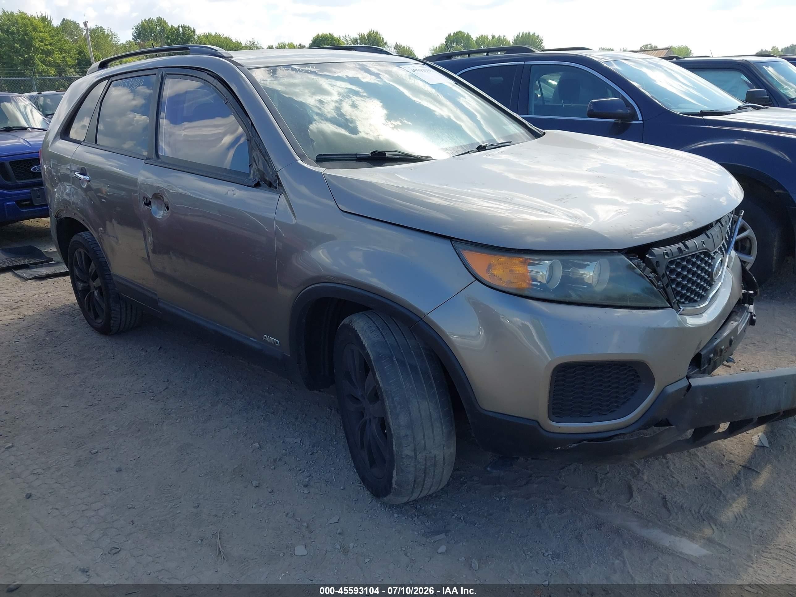 2011 Kia Sorento Lx V6 Gray vin: 5XYKTDA28BG107205