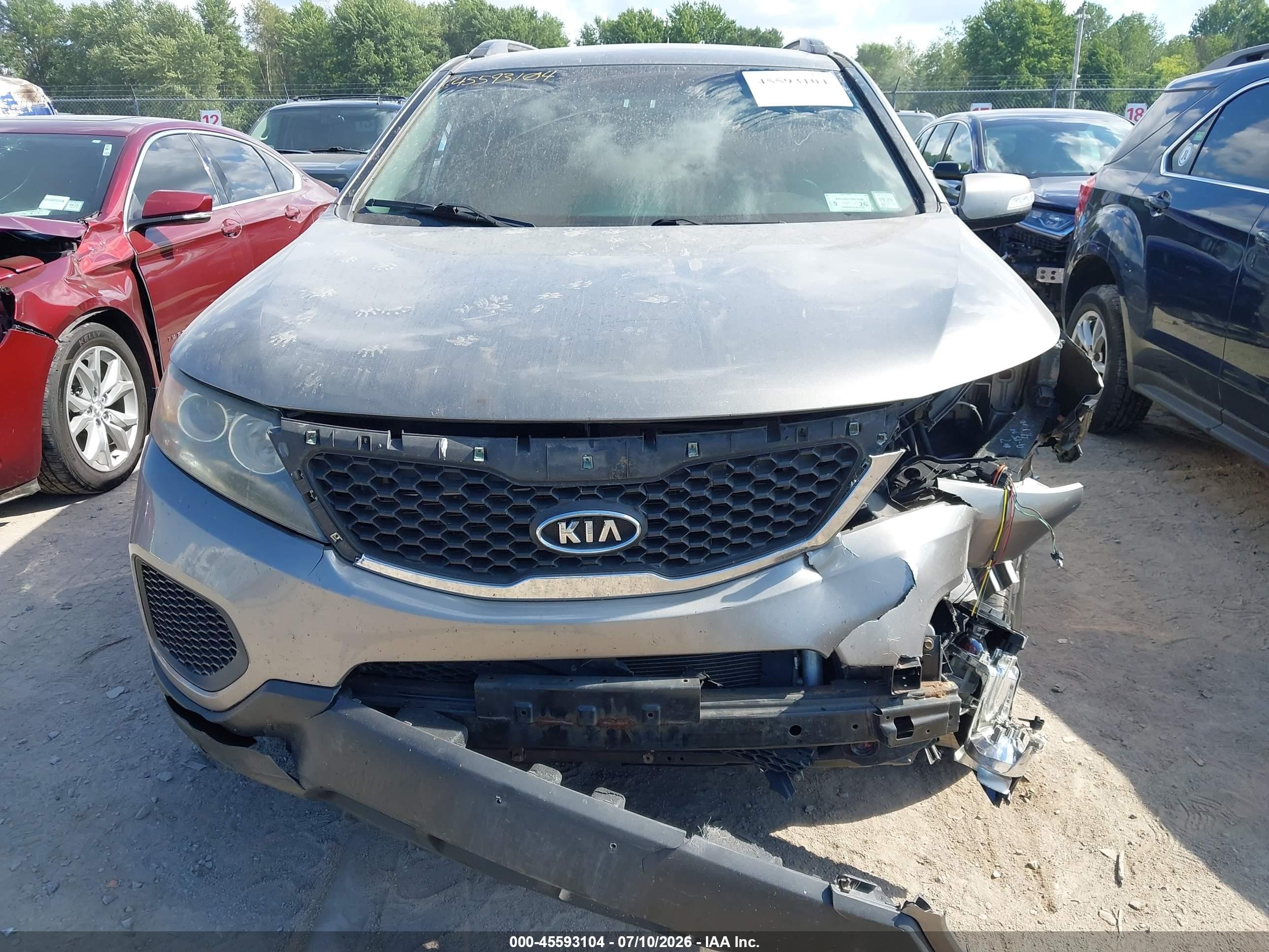 2011 Kia Sorento Lx V6 Gray vin: 5XYKTDA28BG107205