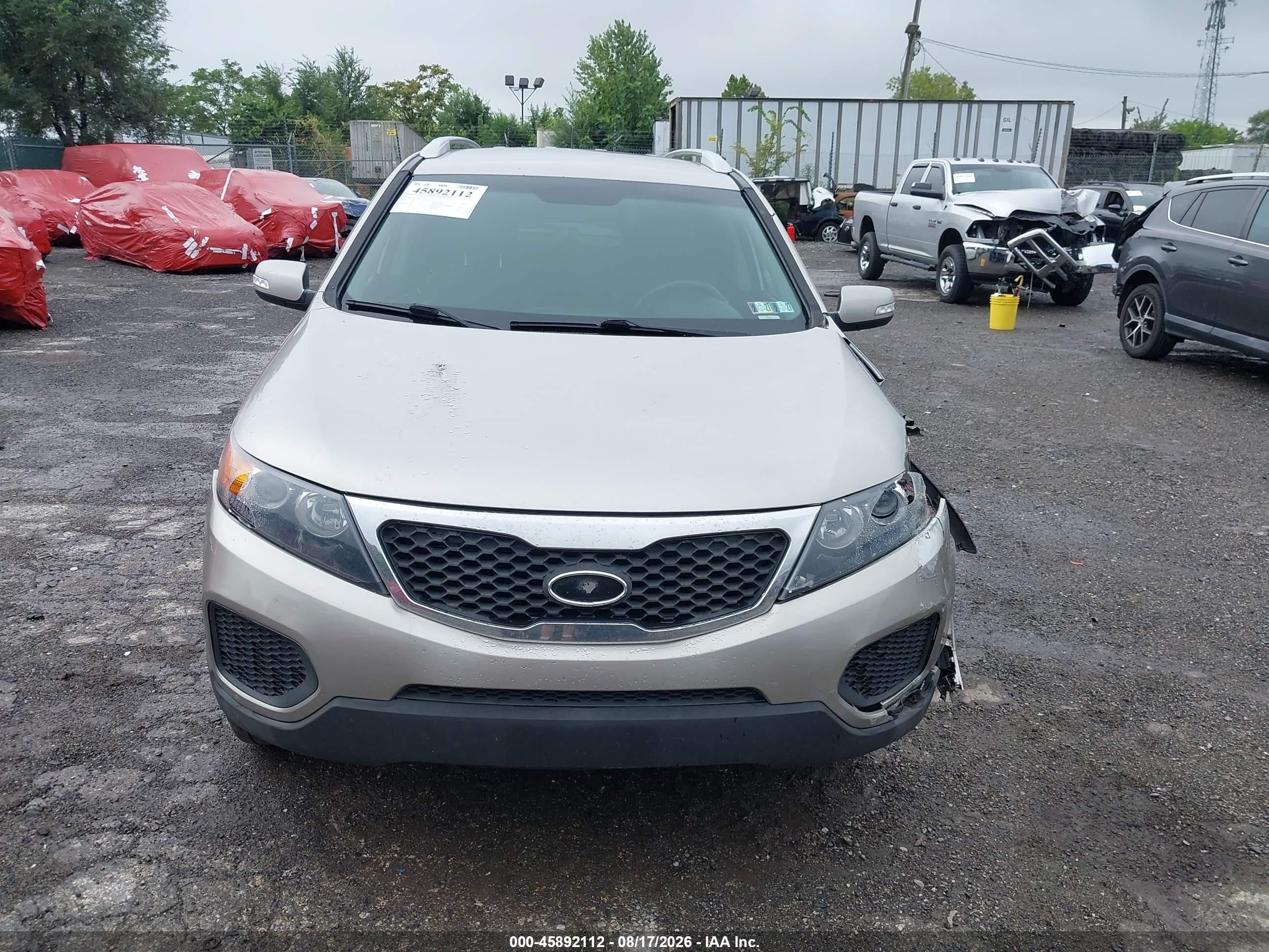 2013 Kia Sorento Lx V6 Silver vin: 5XYKTDA28DG394273