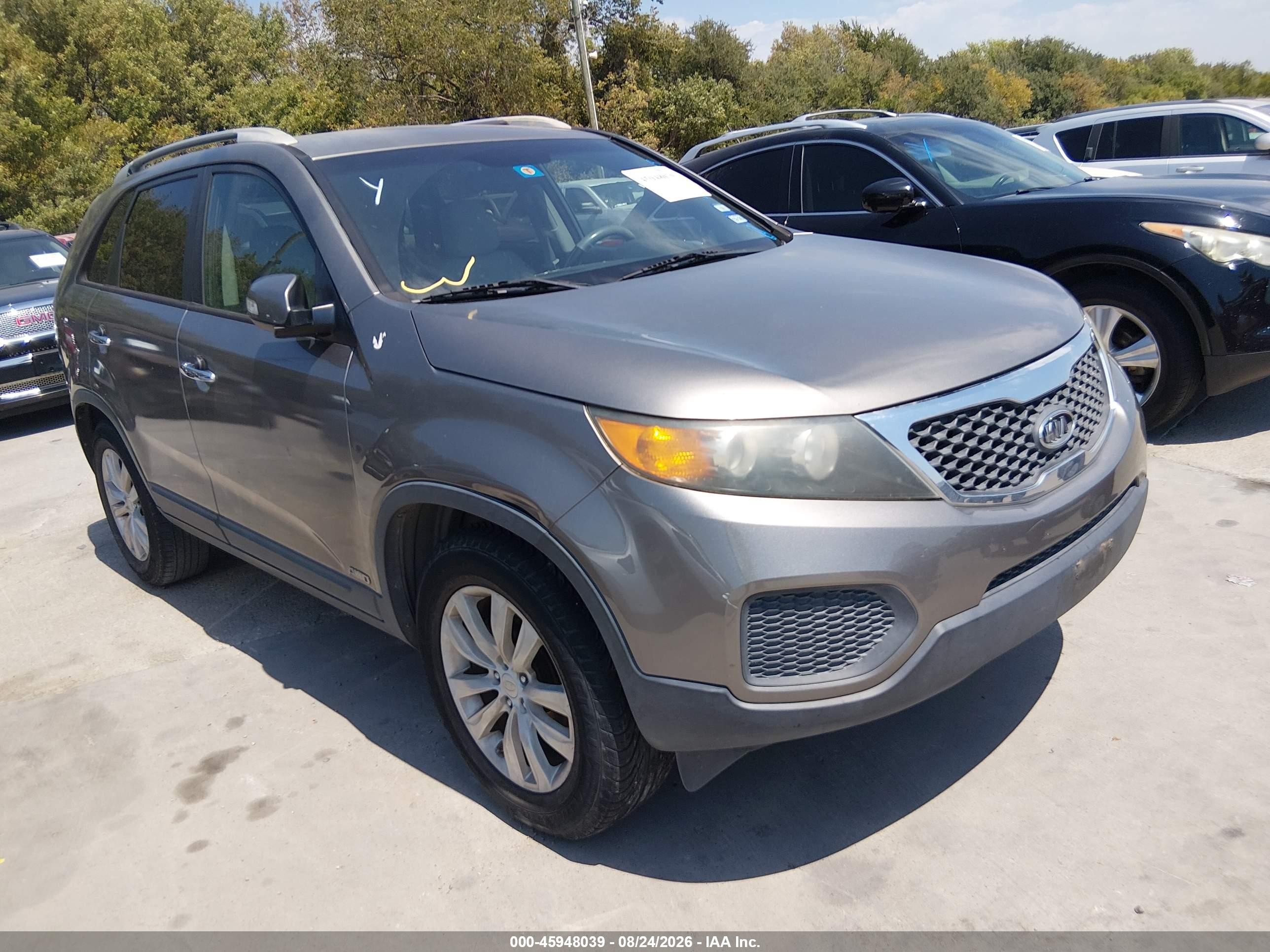 2012 Kia Sorento Lx V6 Gray vin: 5XYKTDA29CG235146
