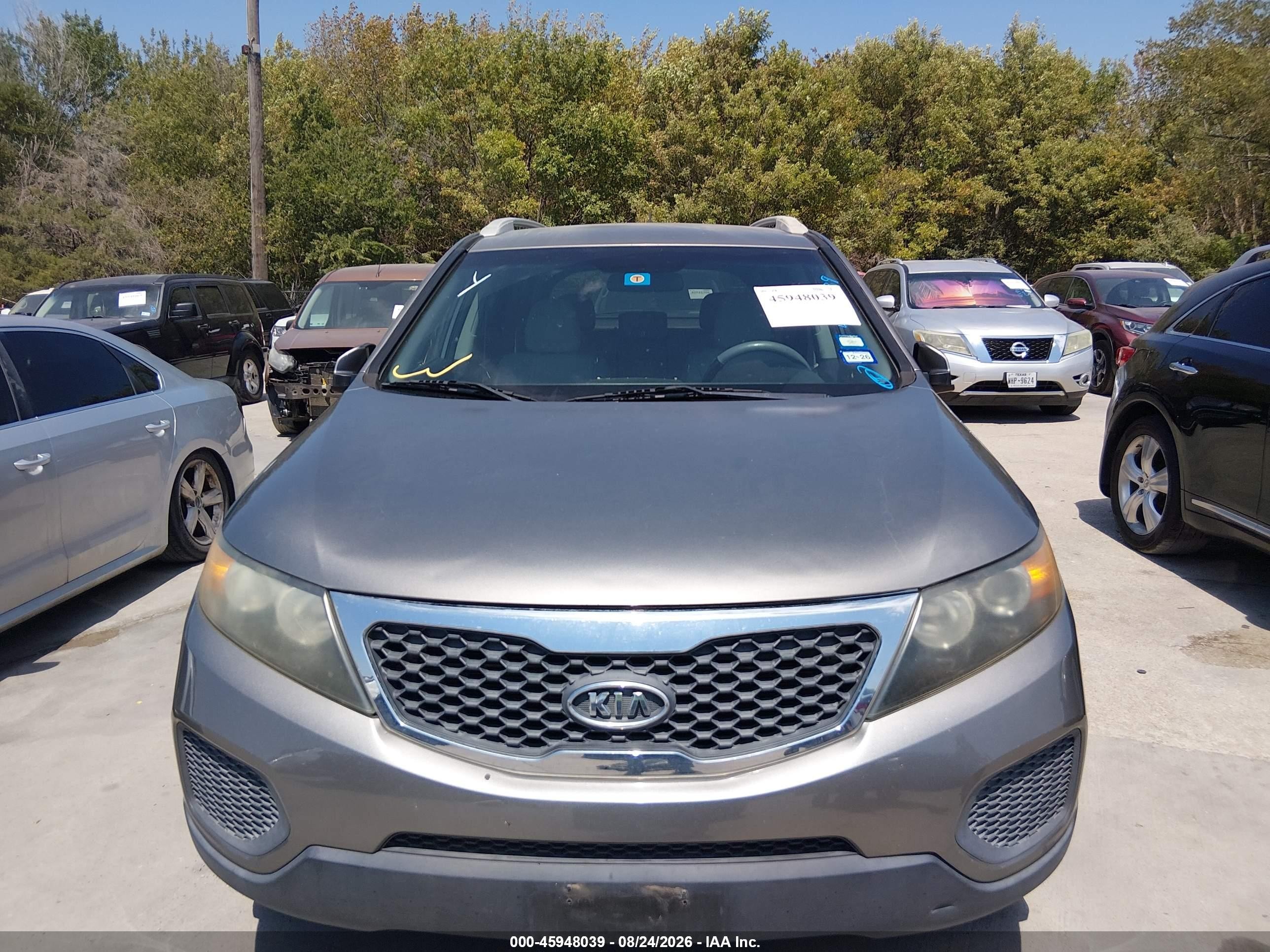 2012 Kia Sorento Lx V6 Gray vin: 5XYKTDA29CG235146