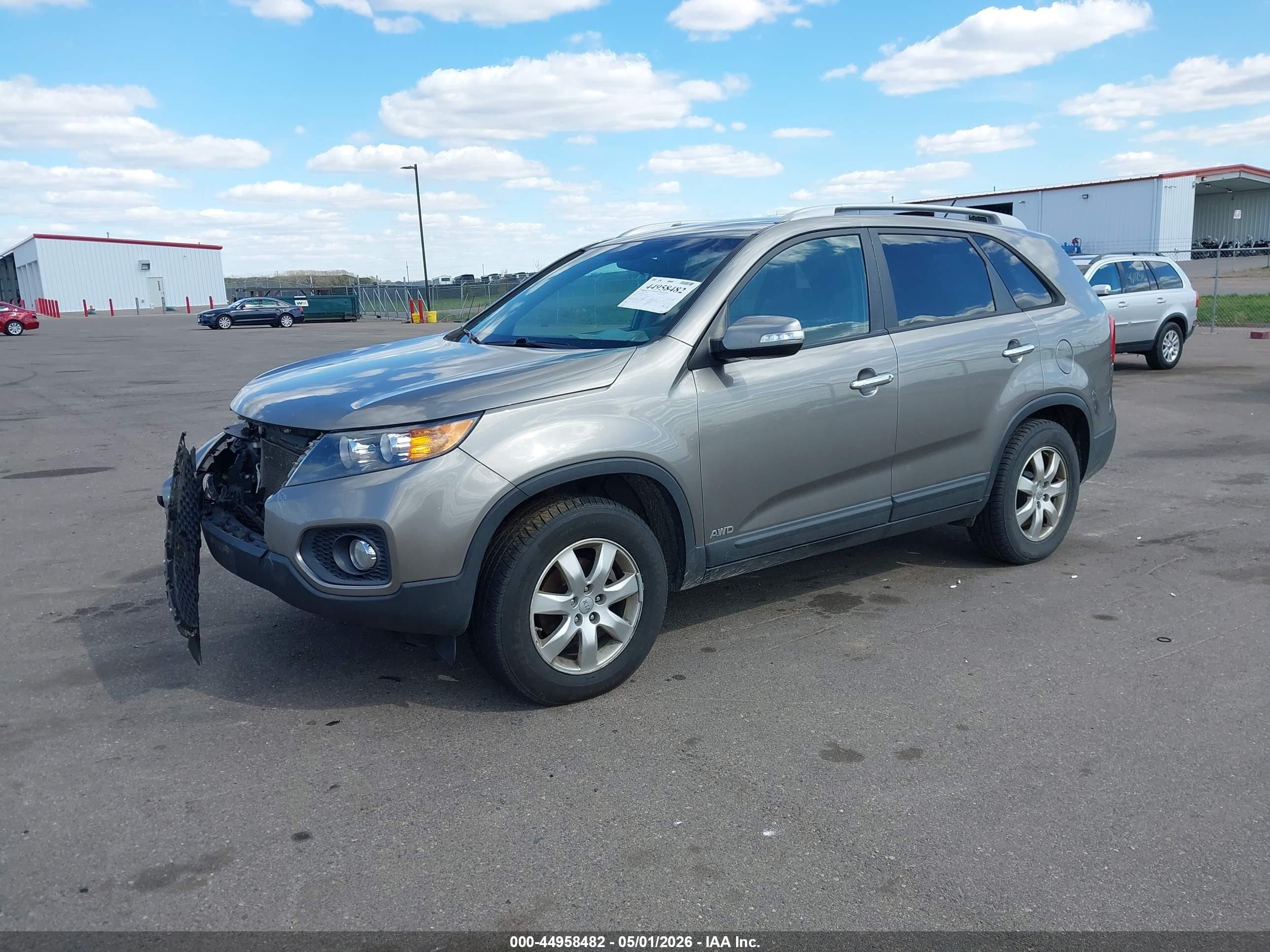 2013 Kia Sorento Lx V6 Gray vin: 5XYKTDA29DG310882