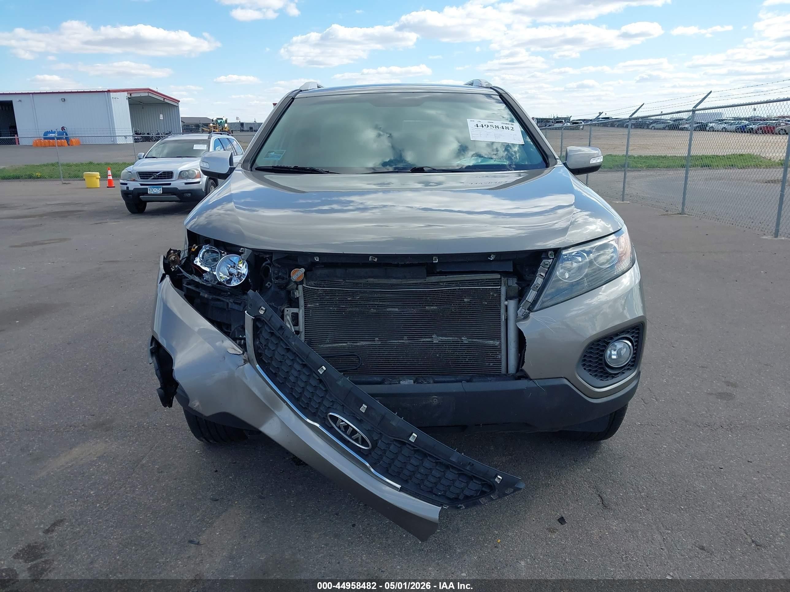 2013 Kia Sorento Lx V6 Gray vin: 5XYKTDA29DG310882