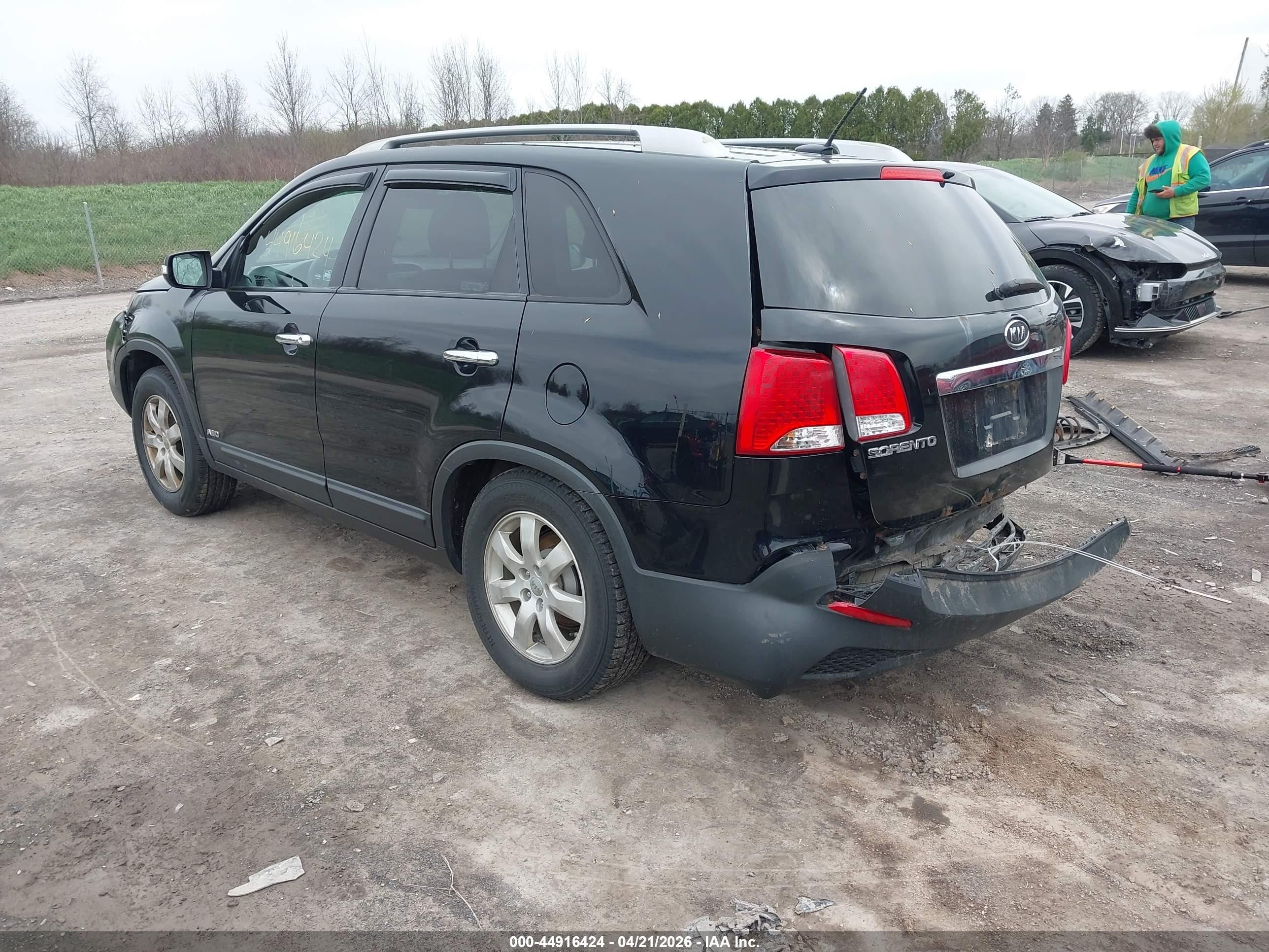 2013 Kia Sorento Lx V6 Black vin: 5XYKTDA29DG319257