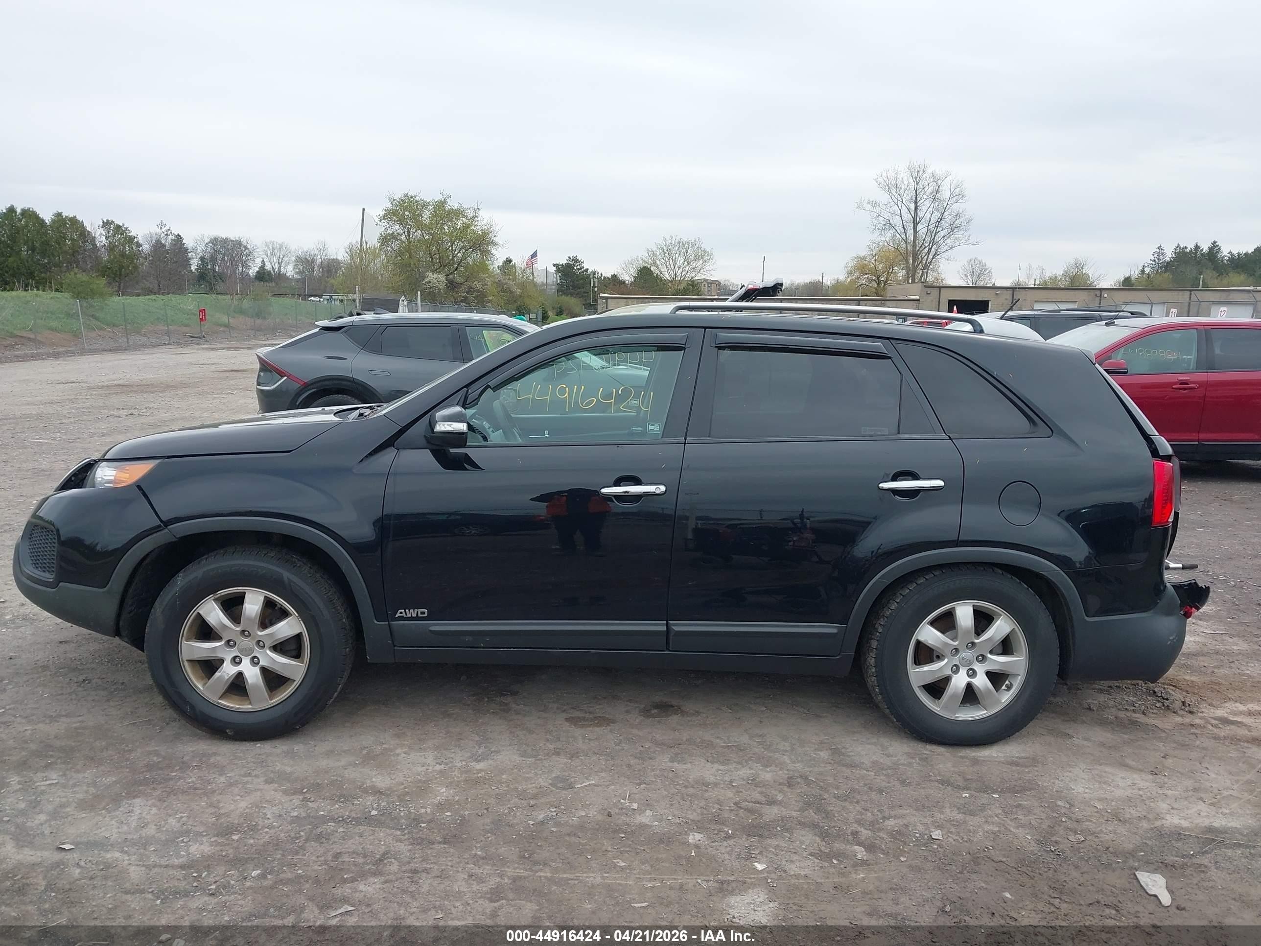 2013 Kia Sorento Lx V6 Black vin: 5XYKTDA29DG319257