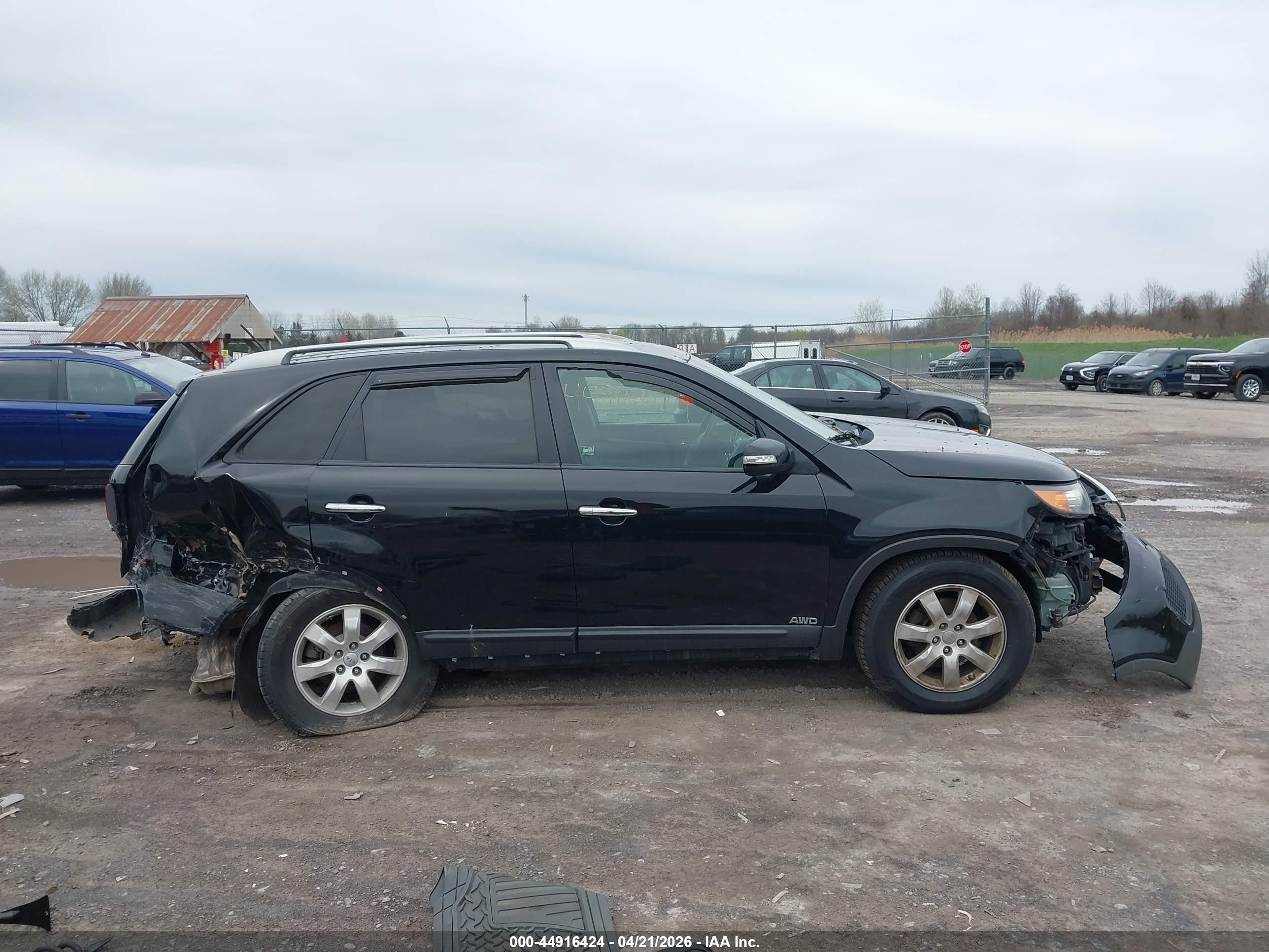 2013 Kia Sorento Lx V6 Black vin: 5XYKTDA29DG319257
