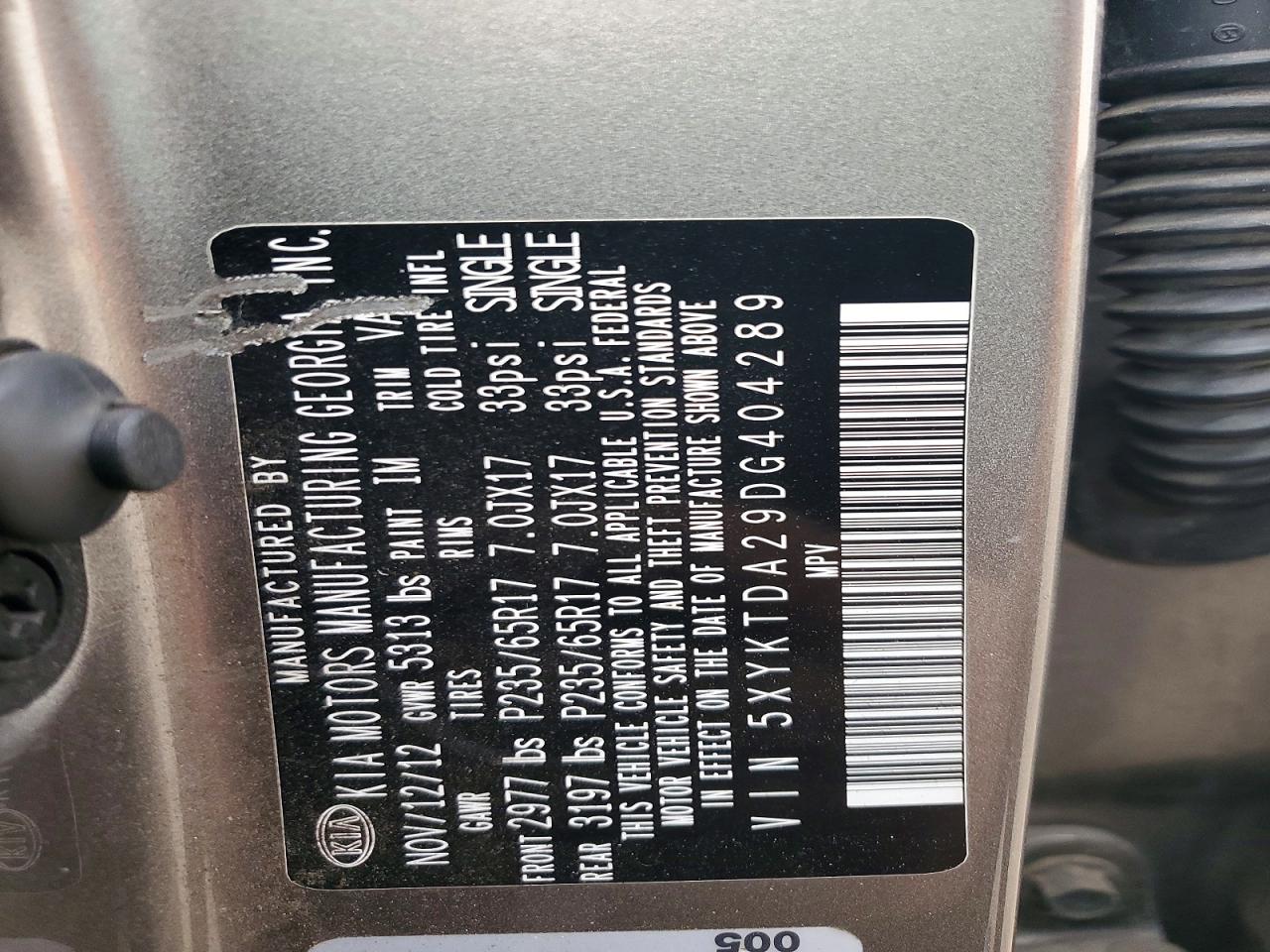 2013 Kia Sorento Lx Brown vin: 5XYKTDA29DG404289