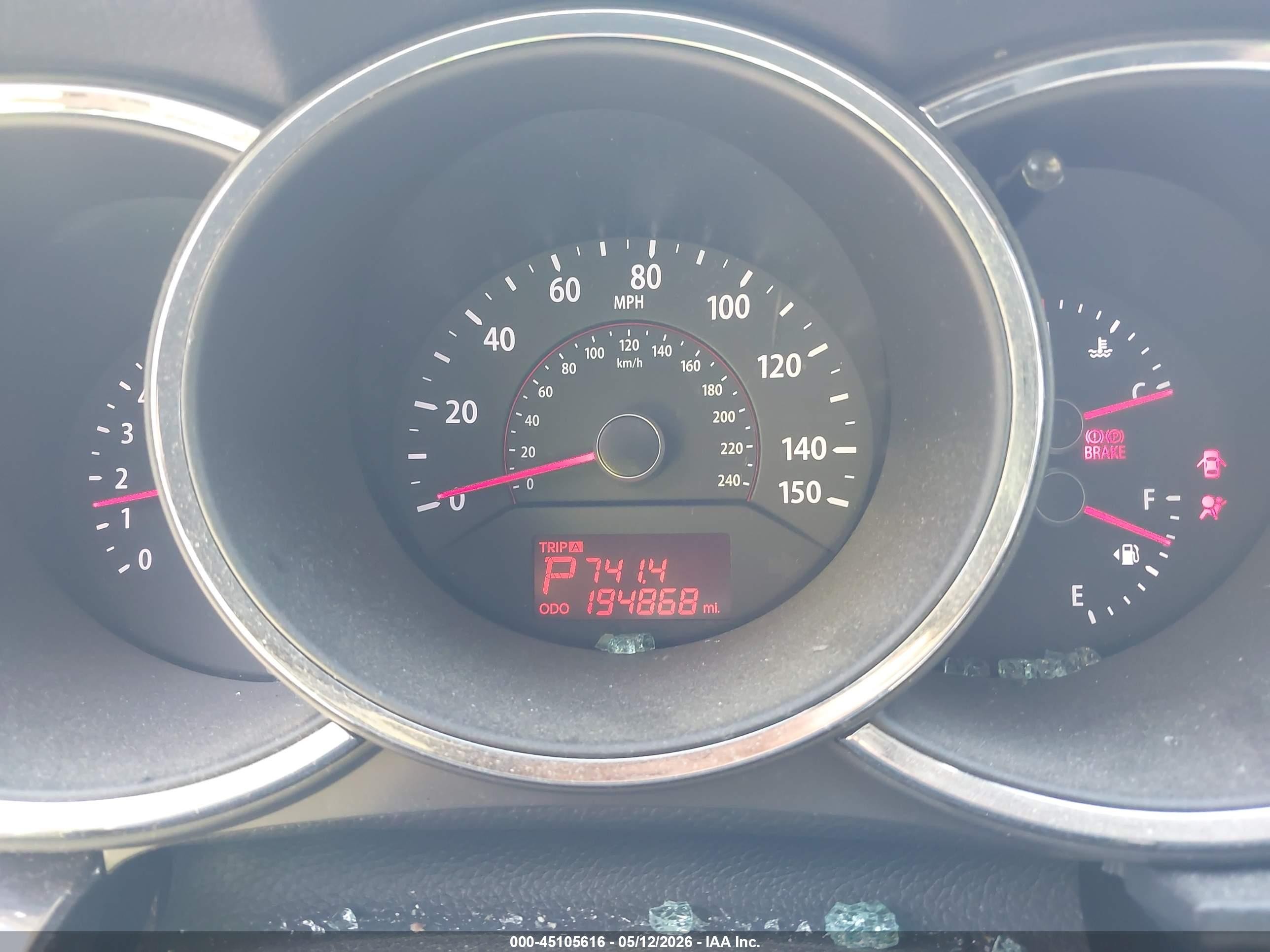 2012 Kia Sorento Lx V6 Gray vin: 5XYKTDA2XCG283870