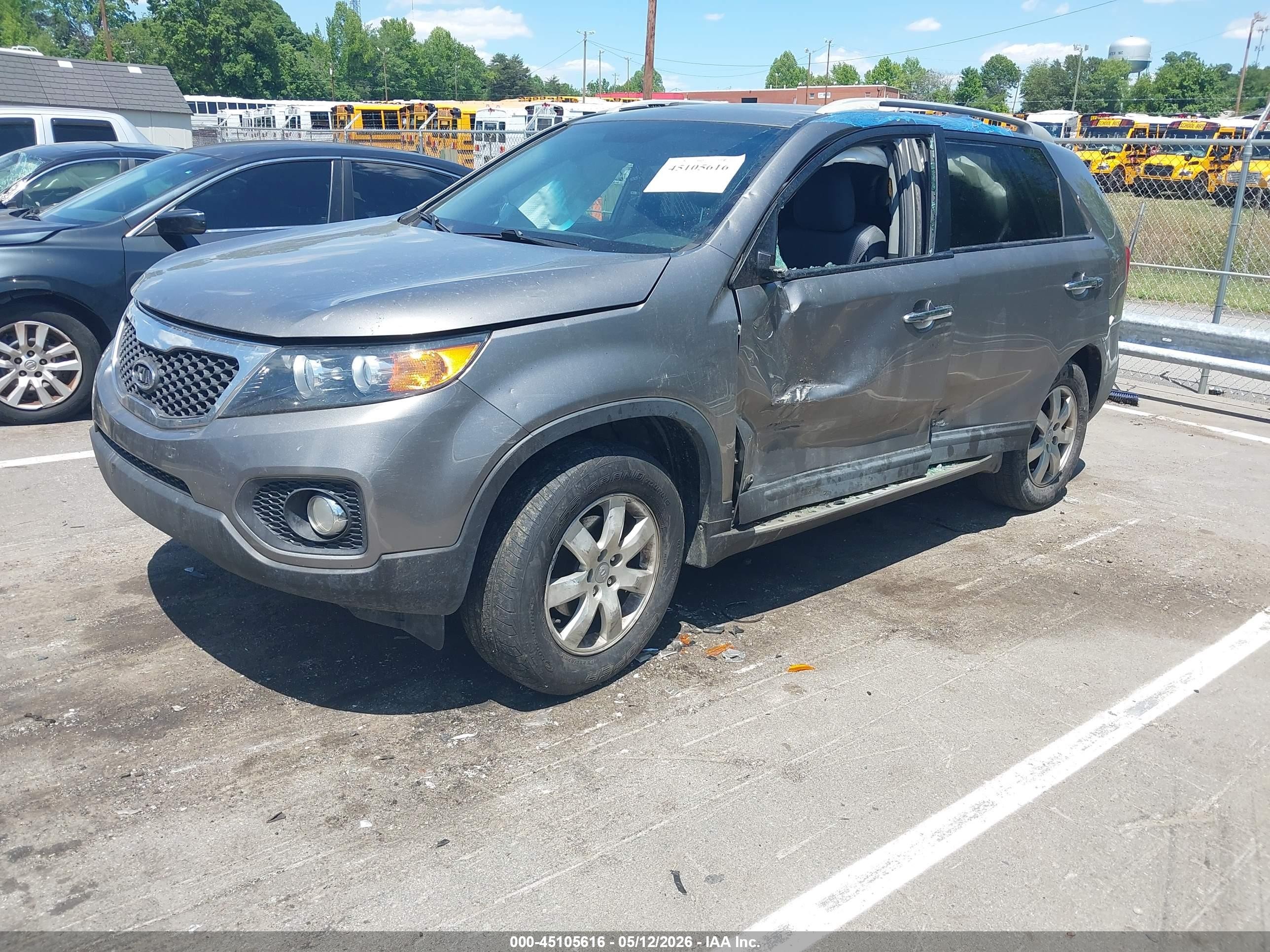 2012 Kia Sorento Lx V6 Gray vin: 5XYKTDA2XCG283870