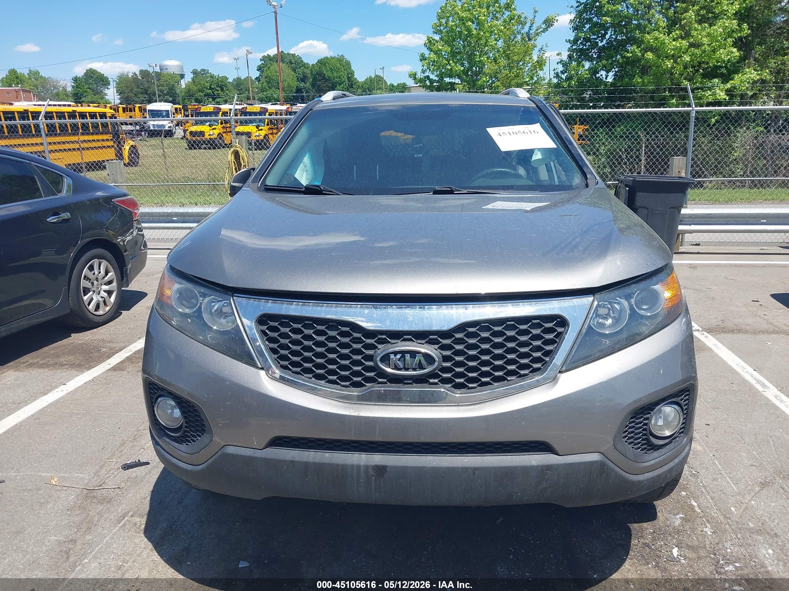 2012 Kia Sorento Lx V6 Gray vin: 5XYKTDA2XCG283870