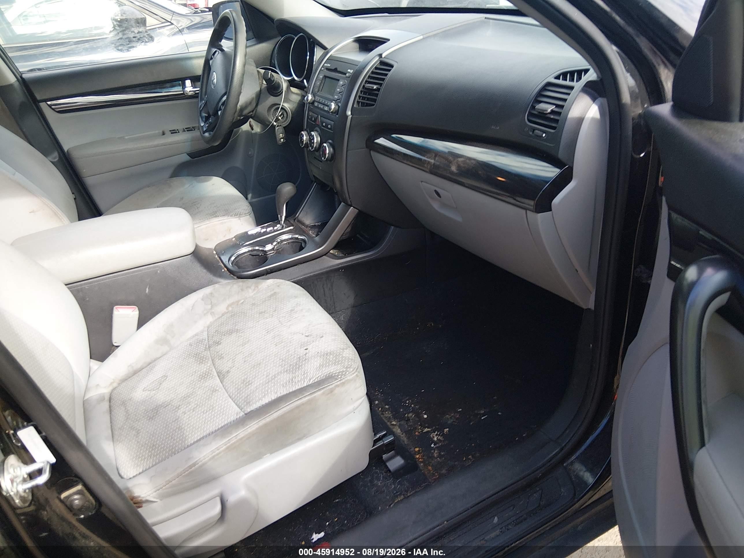2012 Kia Sorento Lx V6 Black vin: 5XYKTDA2XCG287689