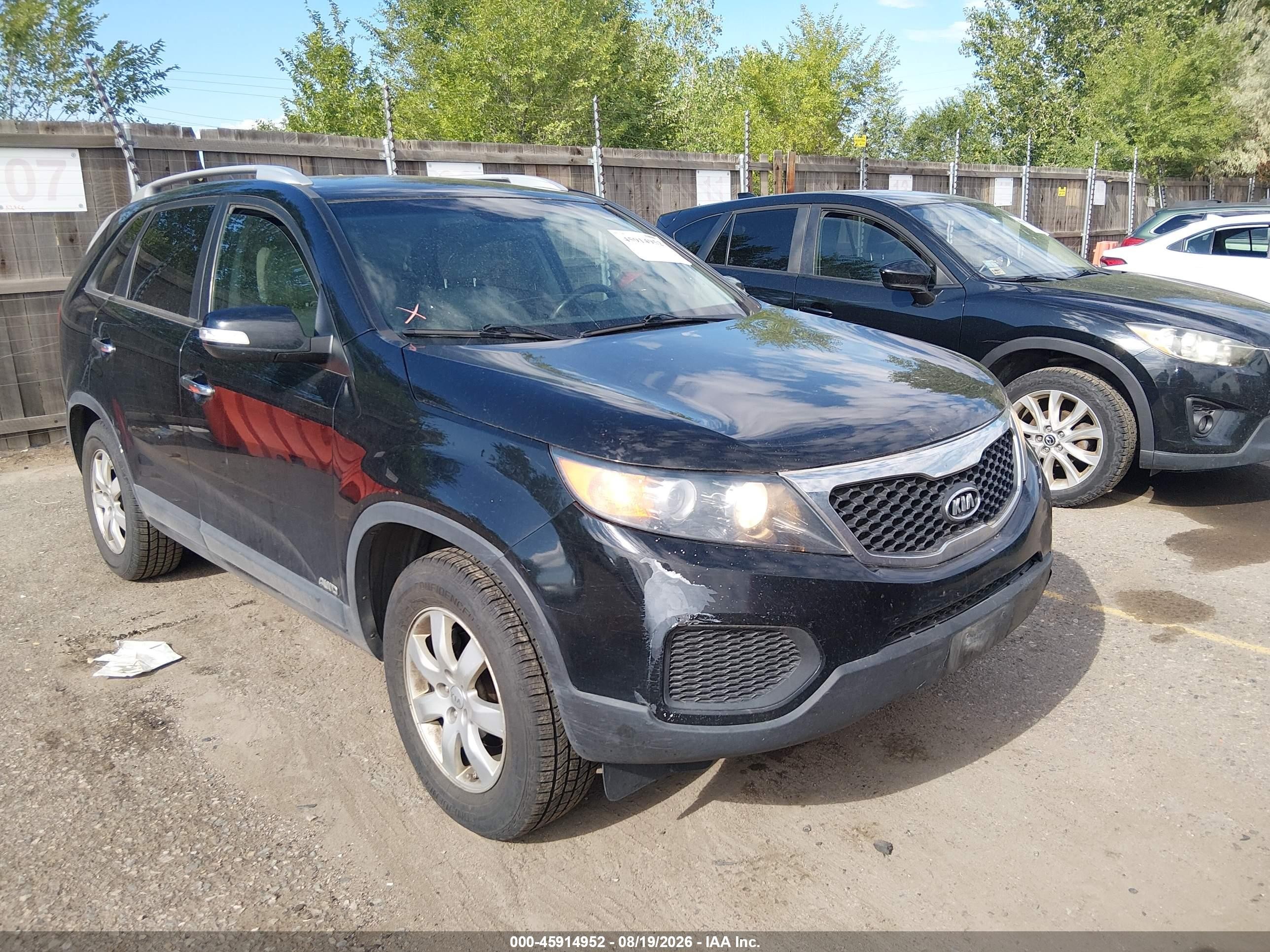 2012 Kia Sorento Lx V6 Black vin: 5XYKTDA2XCG287689