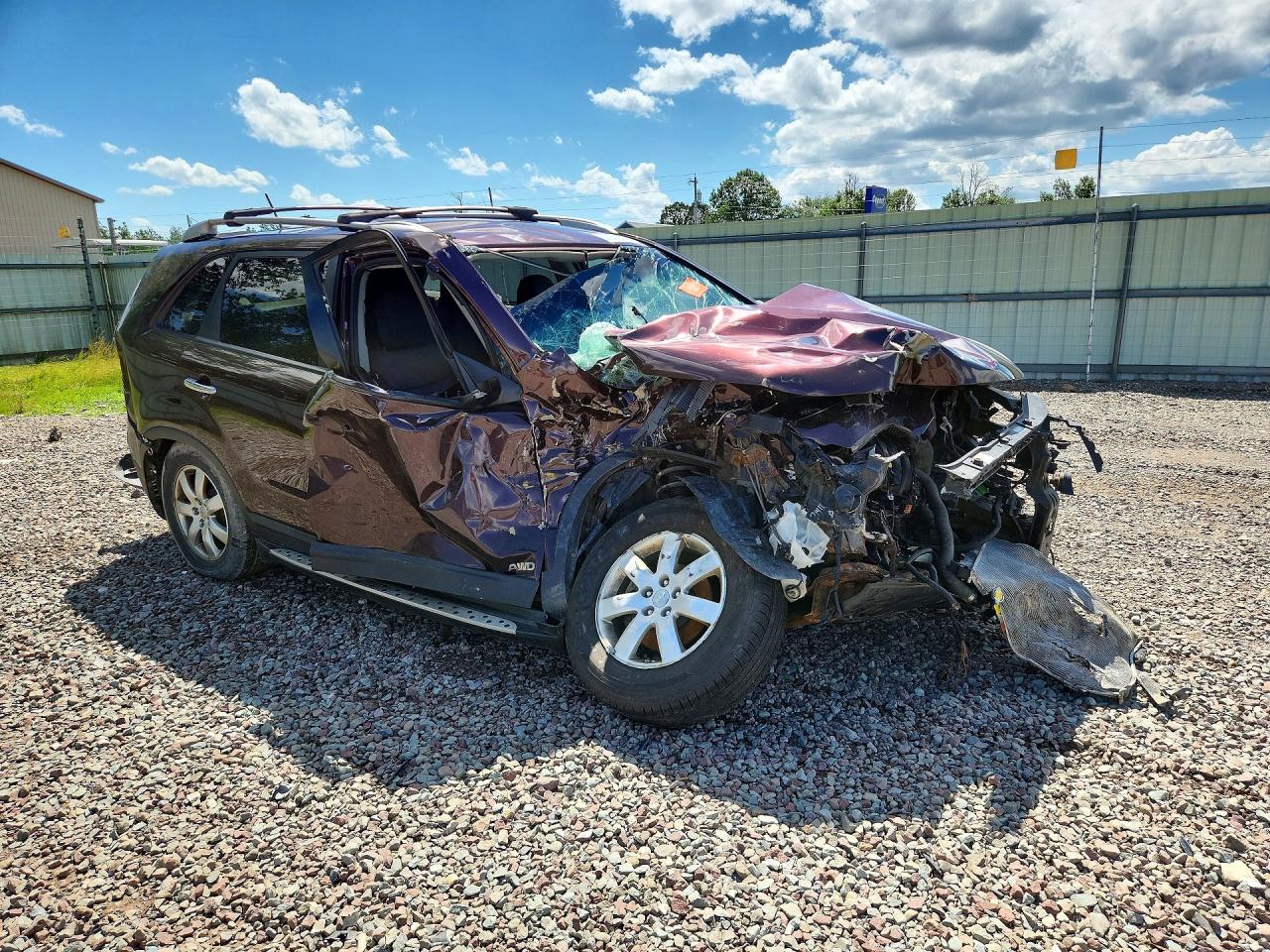 2012 Kia Sorento Lx Burgundy vin: 5XYKTDA60CG222613