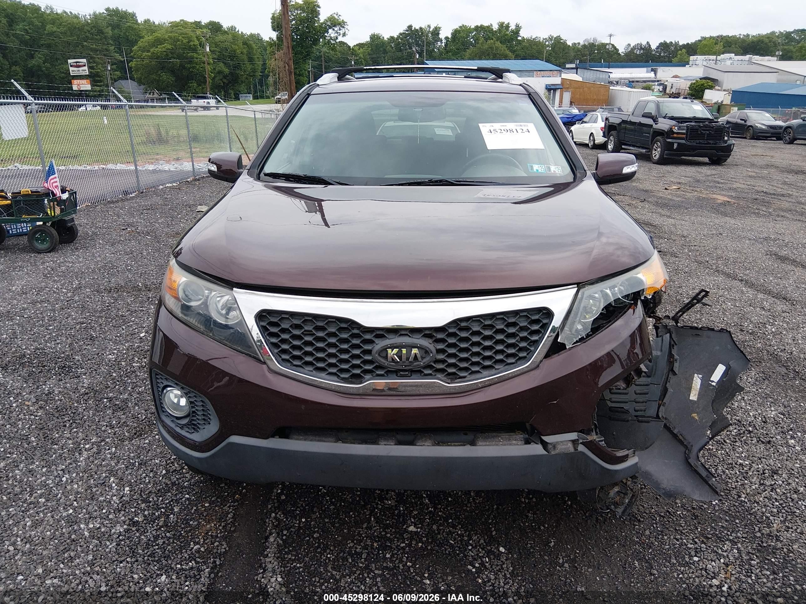 2012 Kia Sorento Lx Burgundy vin: 5XYKTDA60CG271794