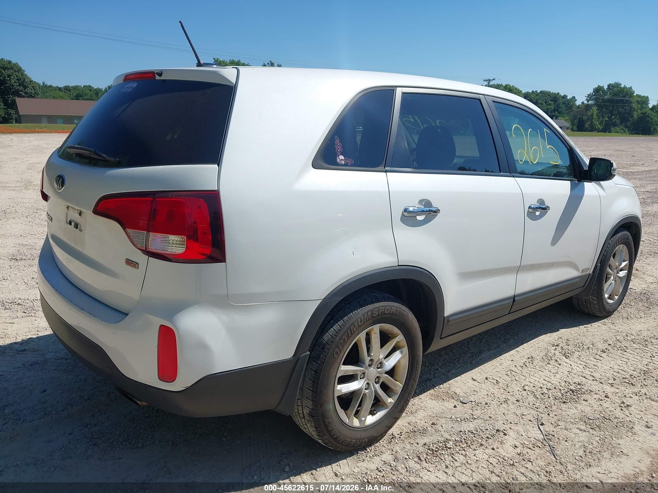 2014 Kia Sorento Lx White vin: 5XYKTDA60EG421454