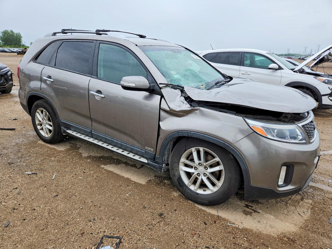 2014 Kia Sorento Lx Gray vin: 5XYKTDA60EG502227