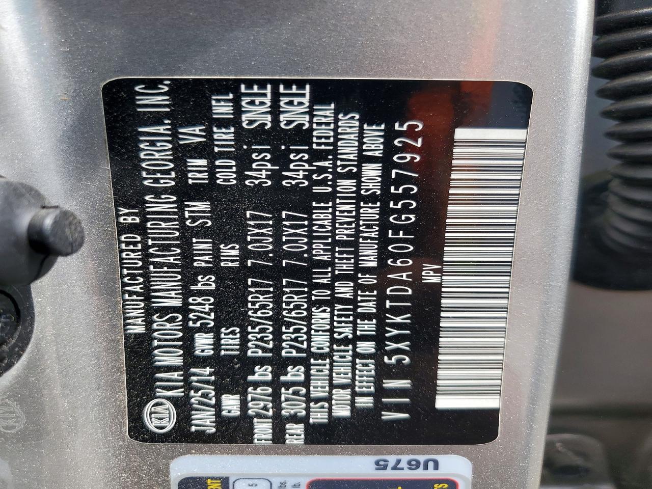 2015 Kia Sorento Lx Silver vin: 5XYKTDA60FG557925