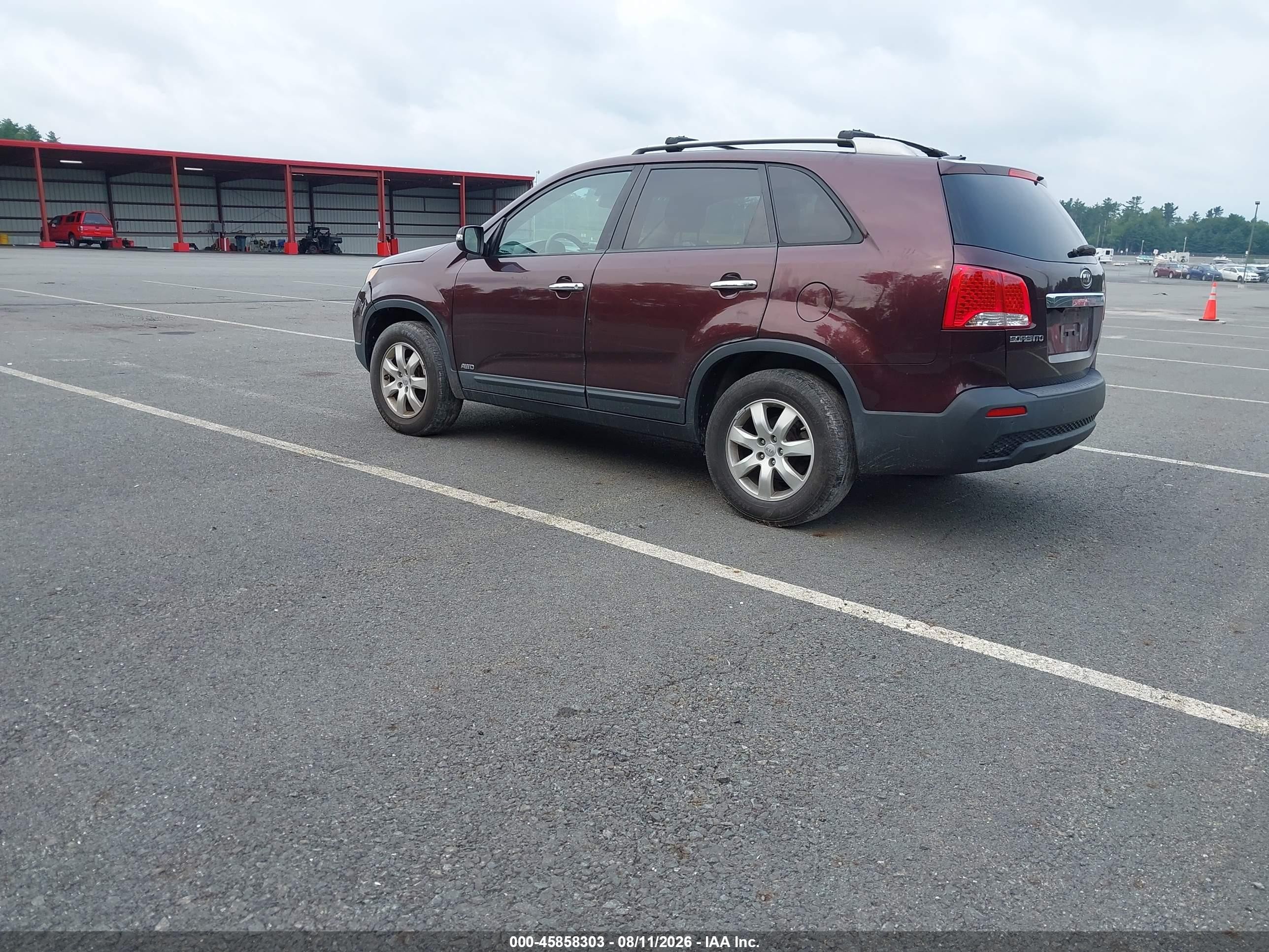 2012 Kia Sorento Lx Burgundy vin: 5XYKTDA61CG294128