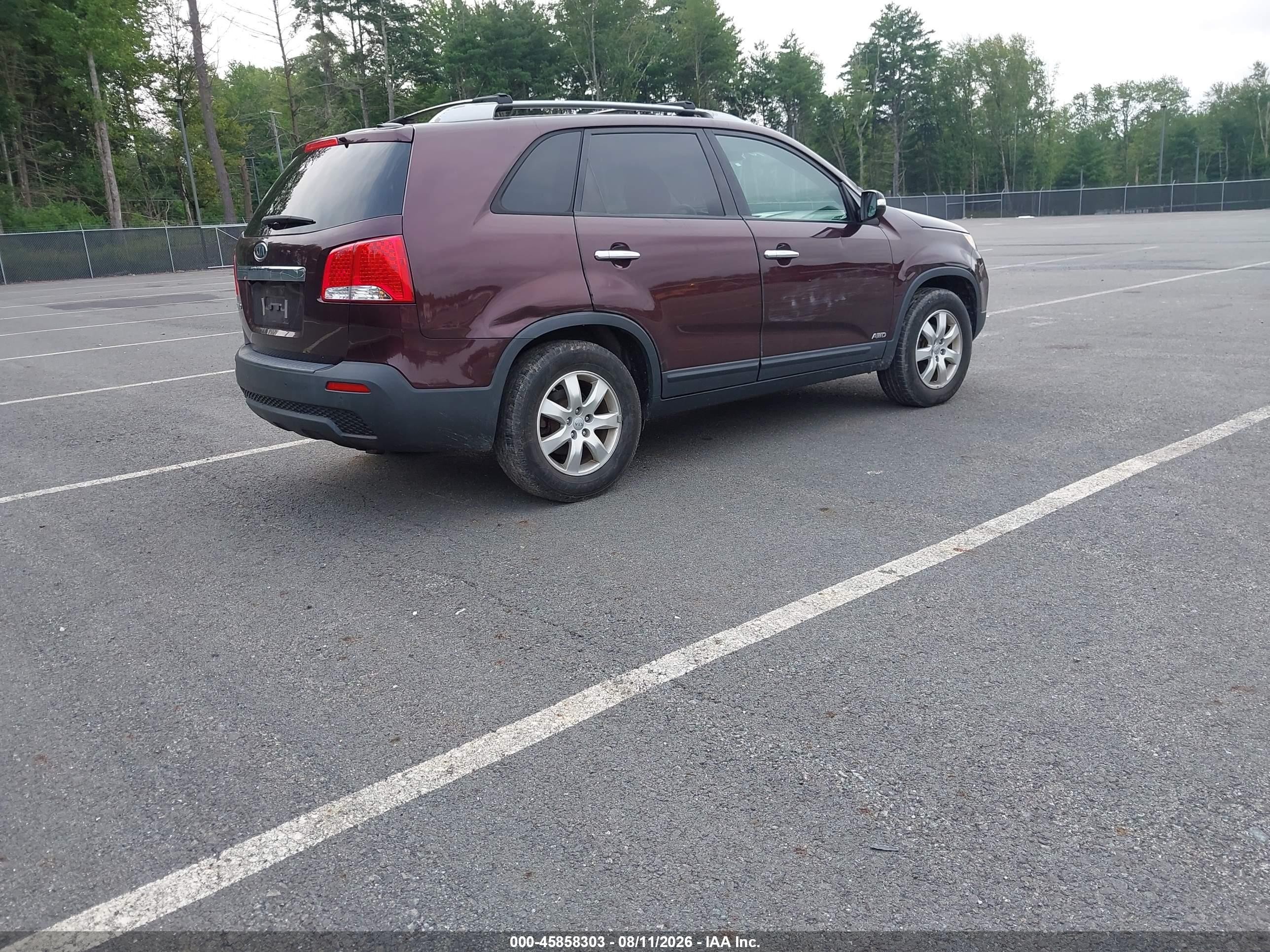 2012 Kia Sorento Lx Burgundy vin: 5XYKTDA61CG294128