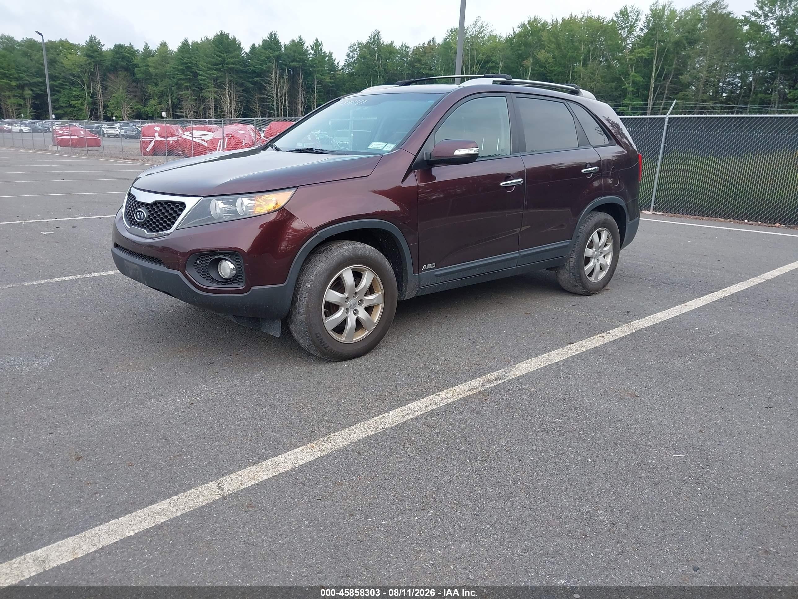 2012 Kia Sorento Lx Burgundy vin: 5XYKTDA61CG294128