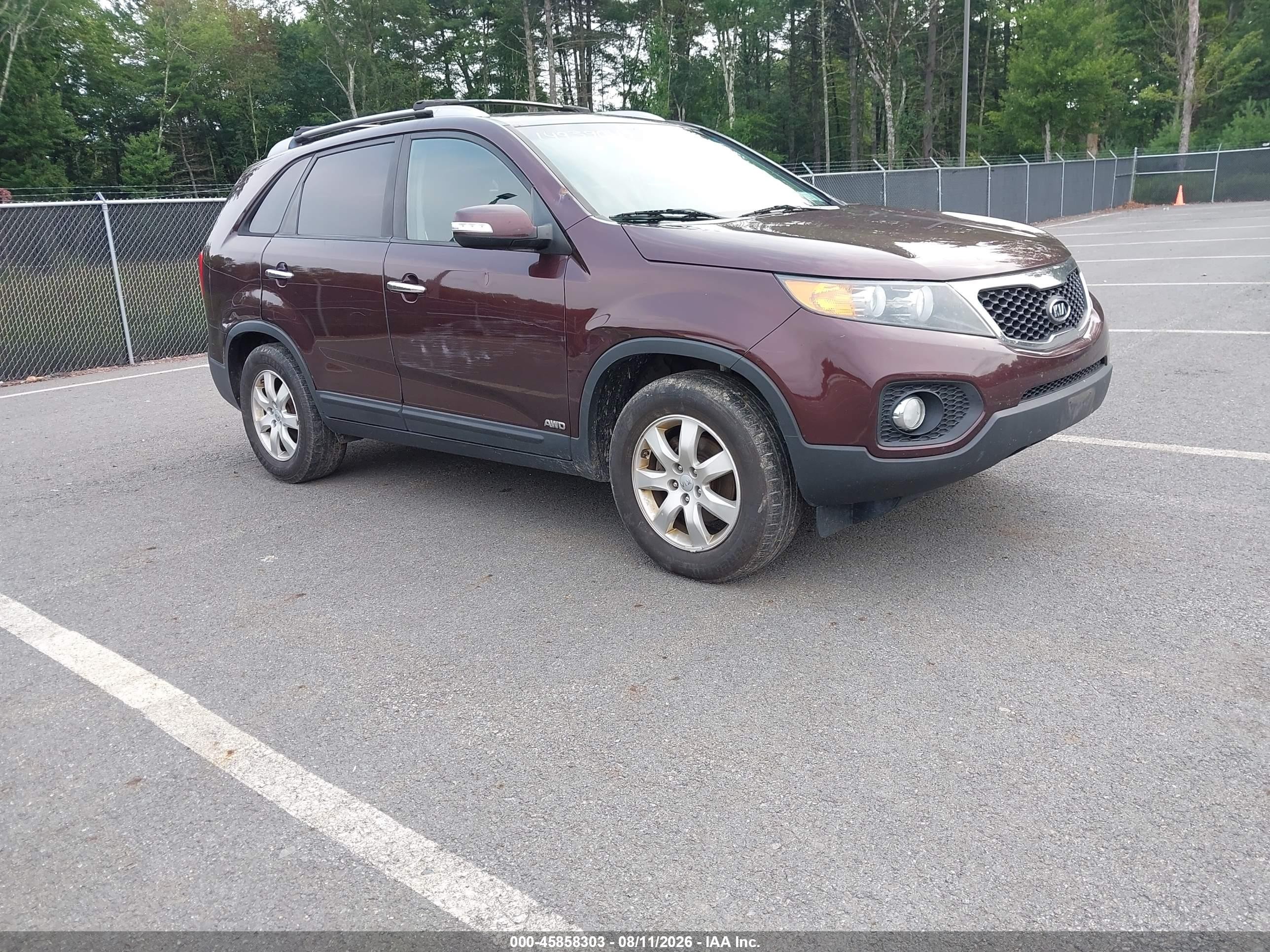 2012 Kia Sorento Lx Burgundy vin: 5XYKTDA61CG294128