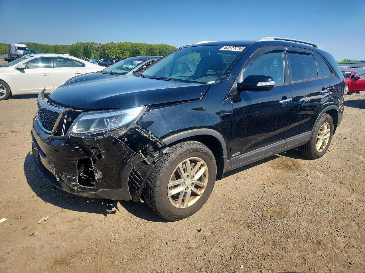 2015 Kia Sorento Lx Black vin: 5XYKTDA62FG616456
