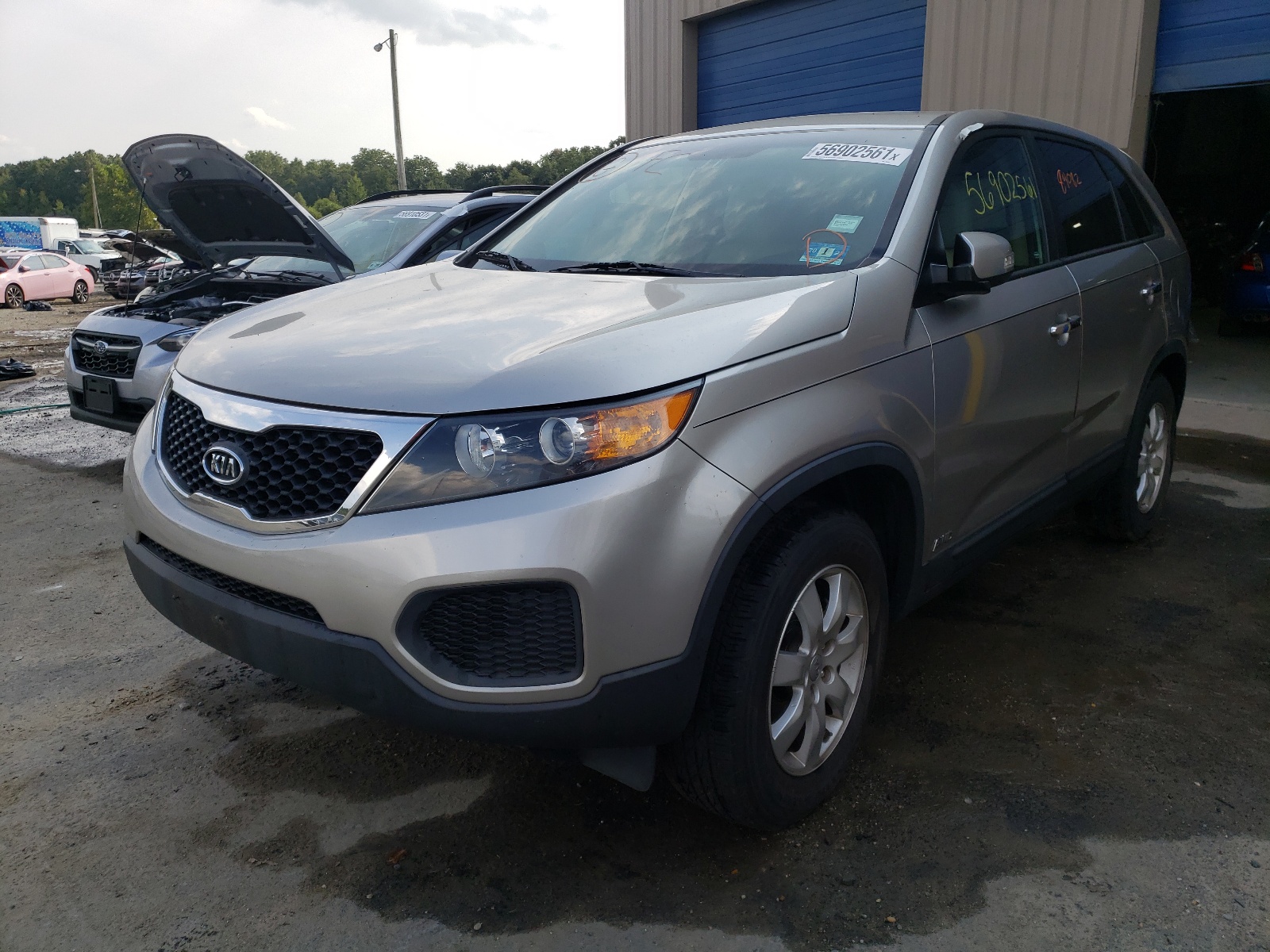 2013 Kia Sorento Lx Silver vin: 5XYKTDA63DG406347