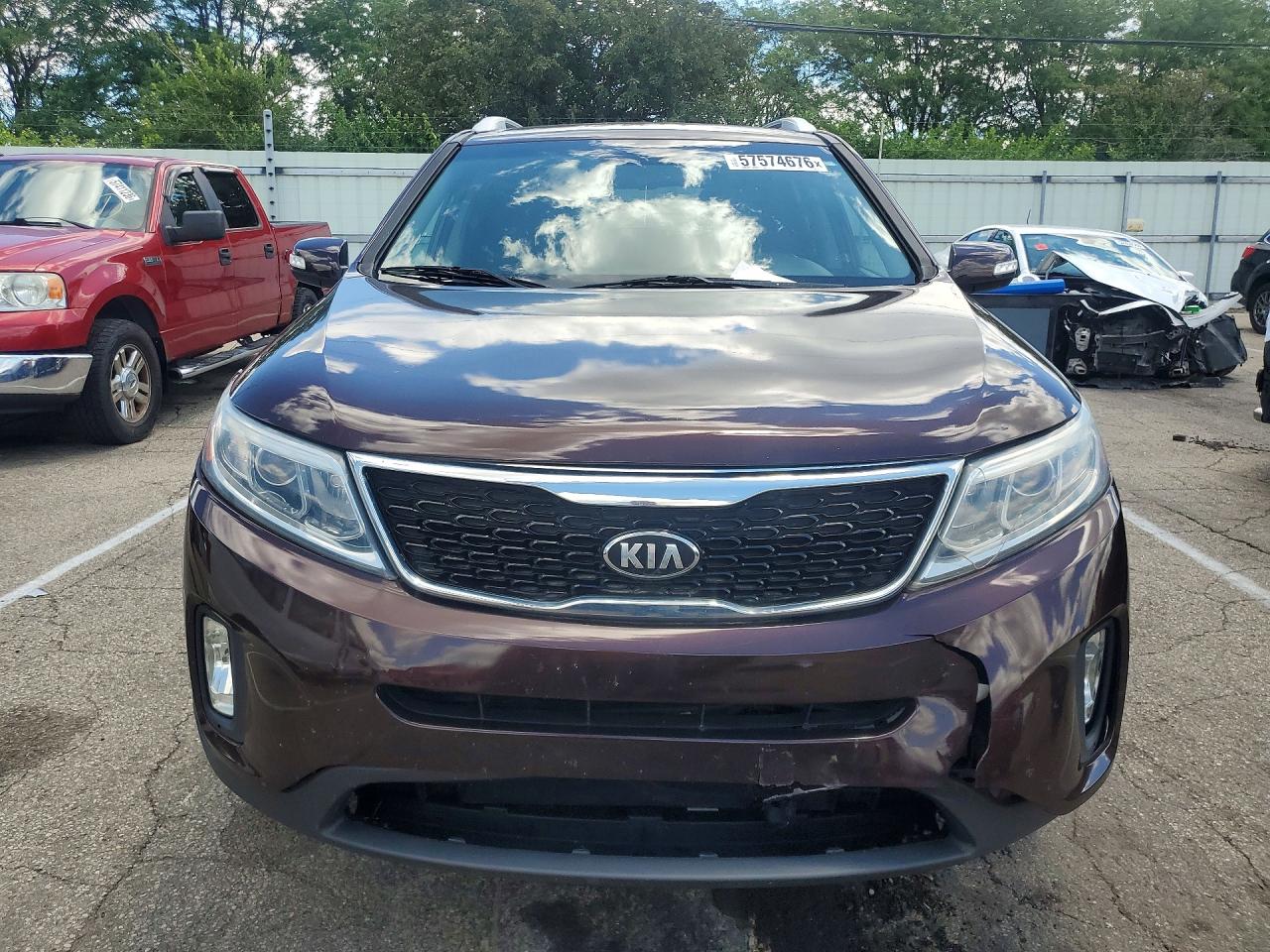 2014 Kia Sorento Lx Burgundy vin: 5XYKTDA63EG502495