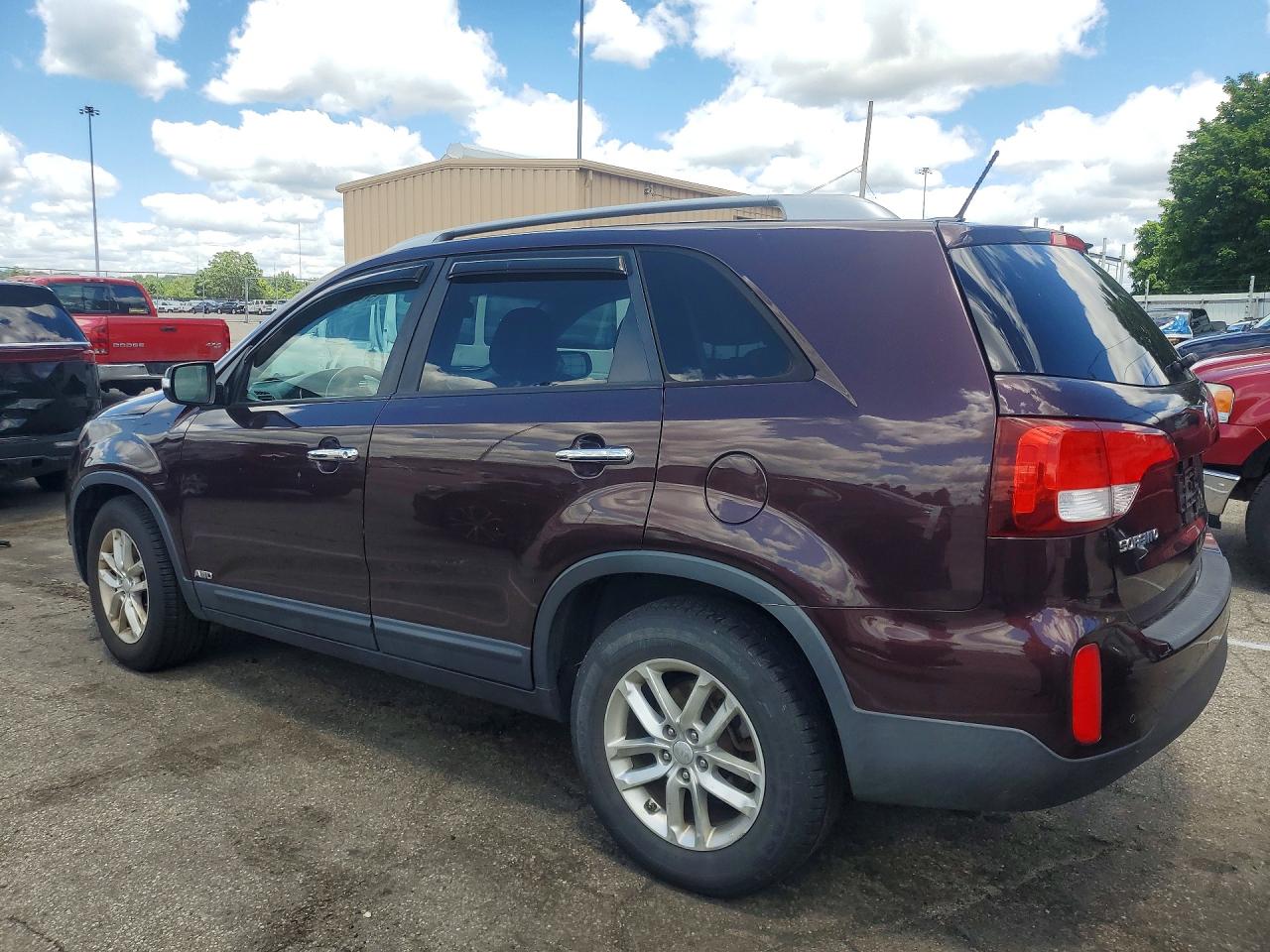 2014 Kia Sorento Lx Burgundy vin: 5XYKTDA63EG502495