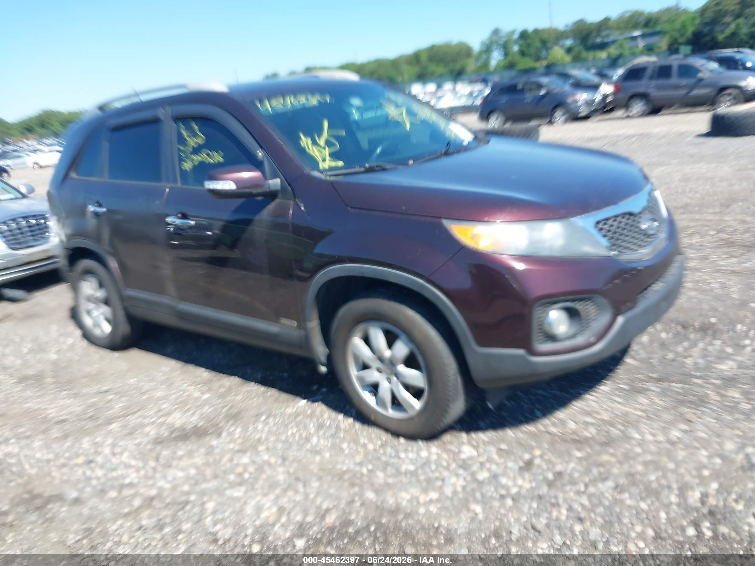 2012 Kia Sorento Lx Maroon vin: 5XYKTDA64CG228706